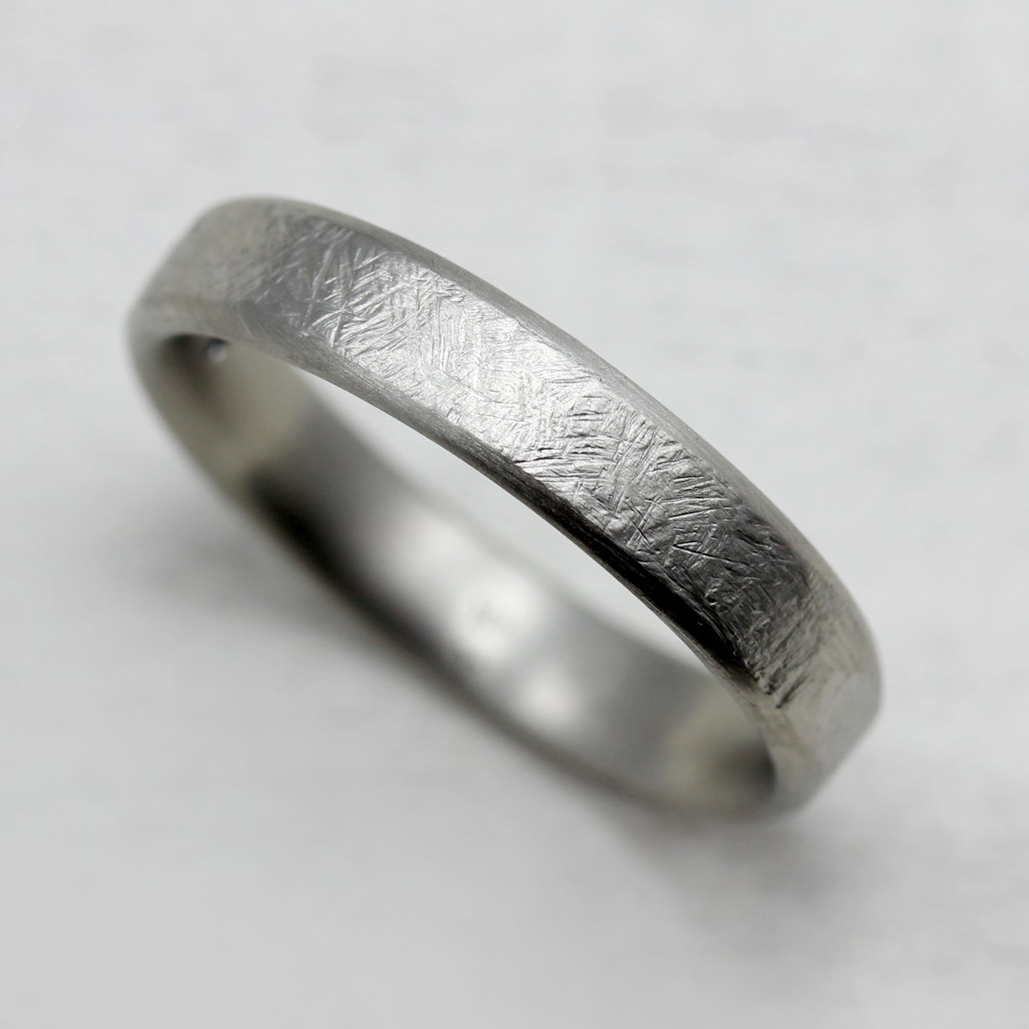 Wide Rustic Hand-carved Edgeless Band