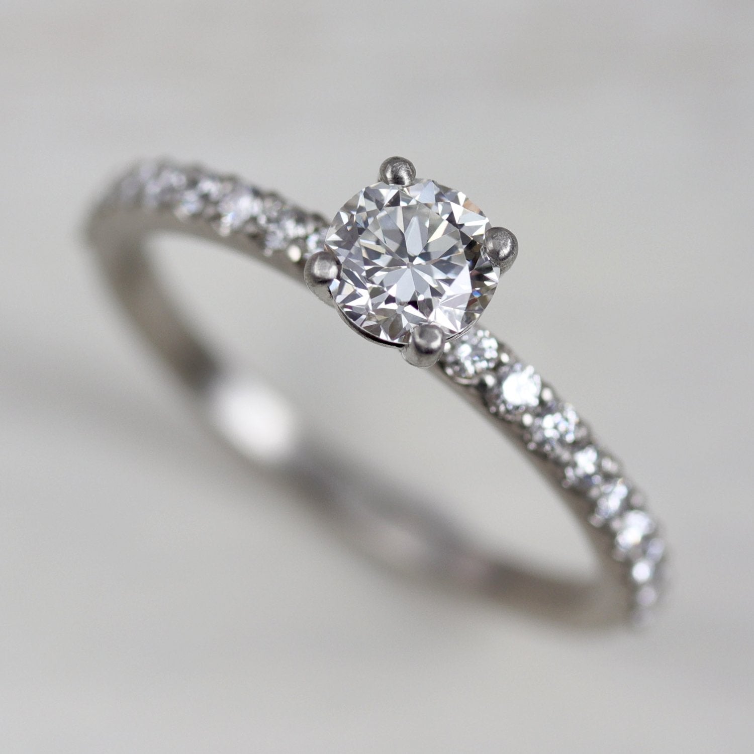 5mm Pave Basket Solitaire