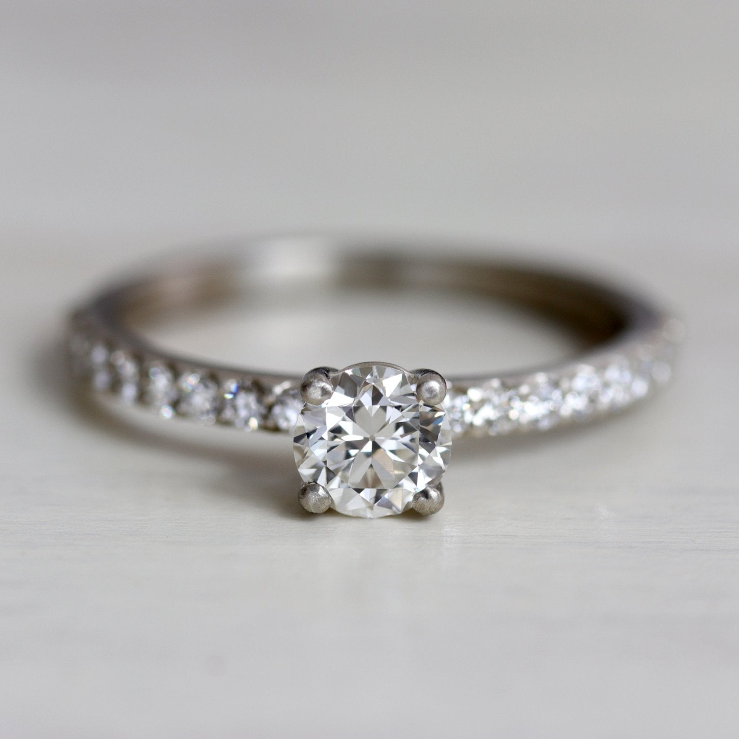 5mm Pave Basket Solitaire