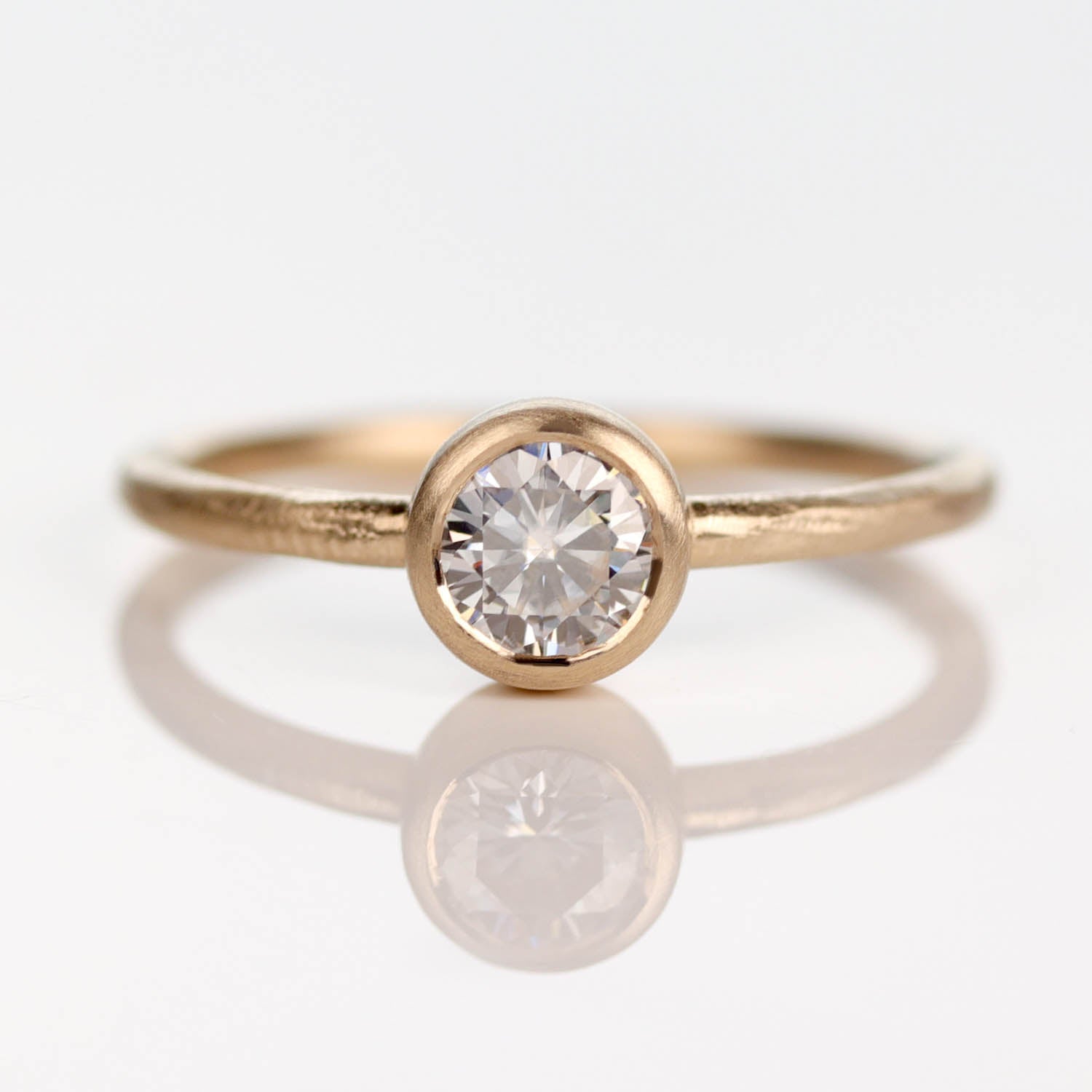 Rustic Bezel Solitaire Engagement Ring