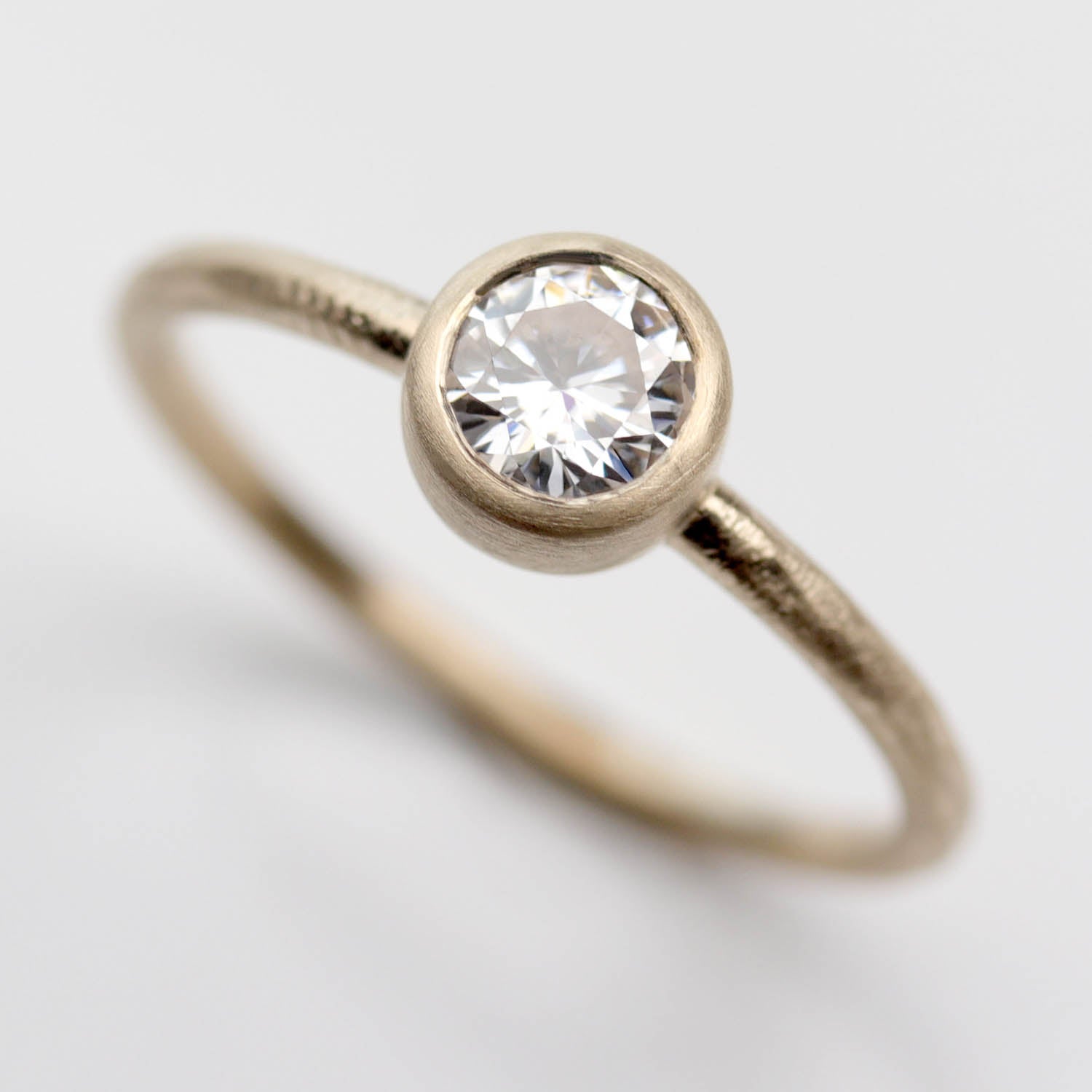 Rustic Bezel Solitaire Engagement Ring