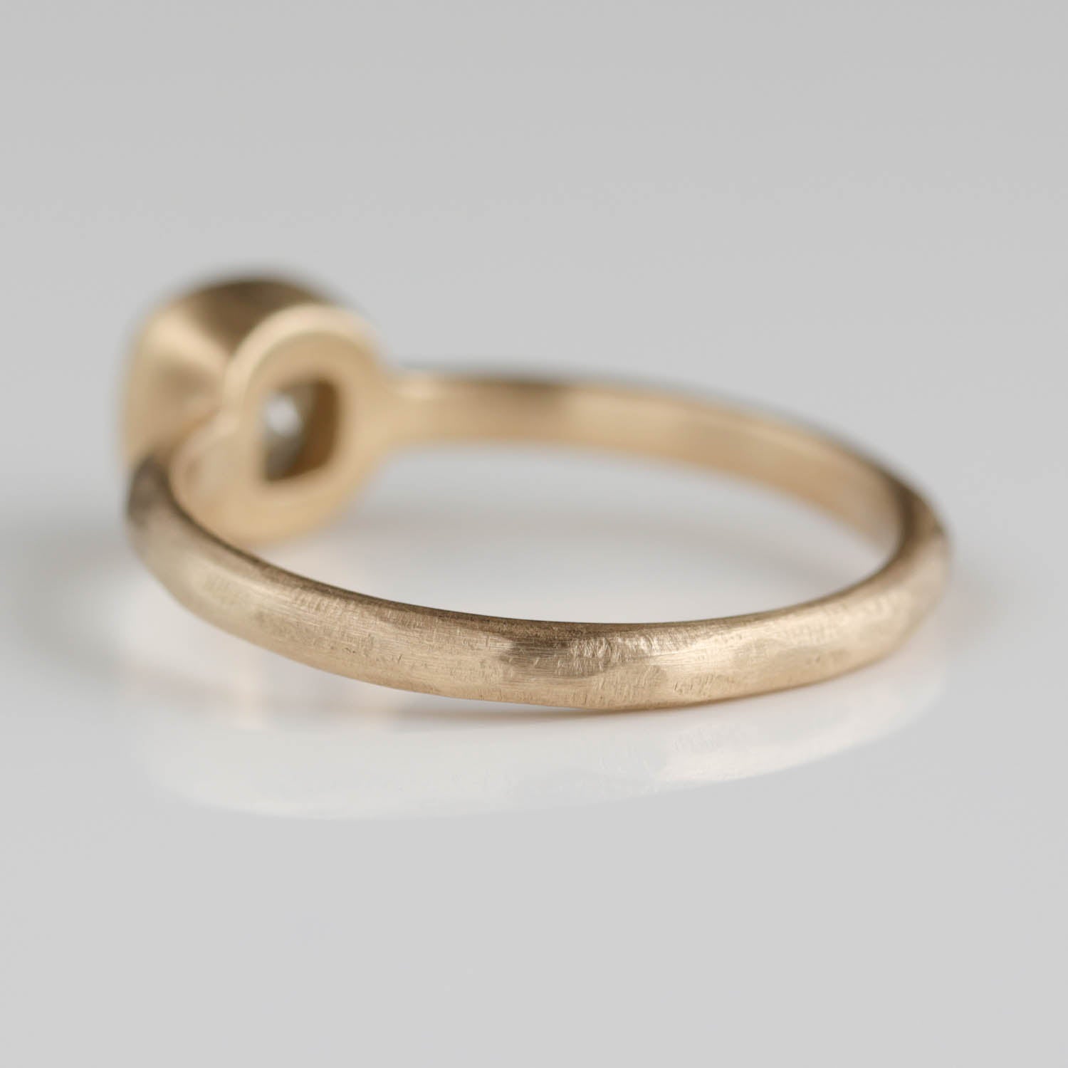 Rustic Cushion Cut Solitaire Engagement Ring •