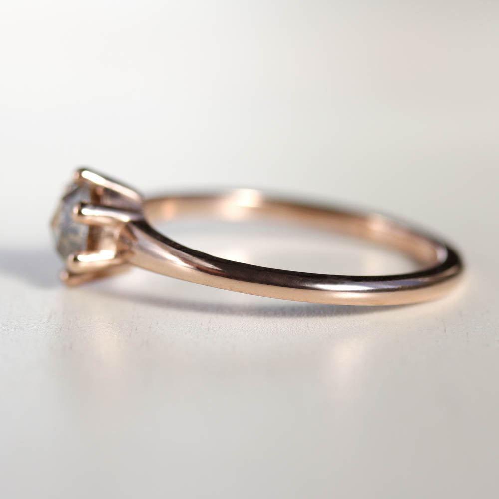 5mm Six Prong Solitaire with Rose Cut Diamond, Engagement Ring - Aide-mémoire Jewelry