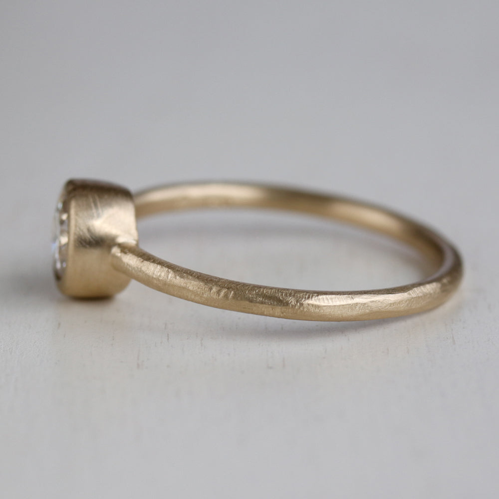 5mm Bezel-set Rustic Solitaire Engagement Ring