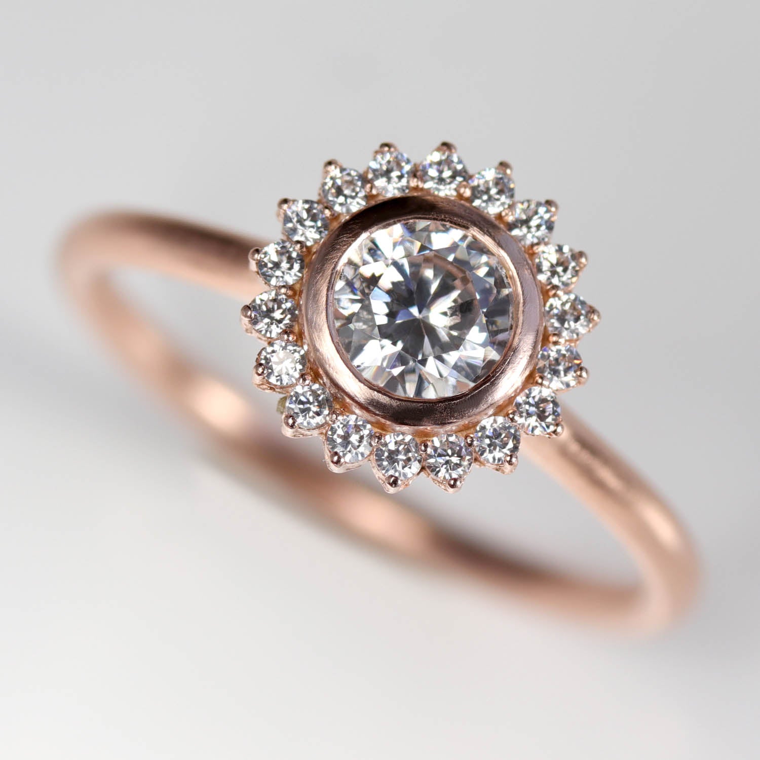 5mm Snowflake Halo Ring •