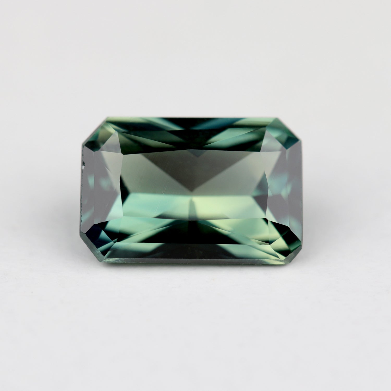 6.84x4.61mm Radiant-cut Blue Green Bi-color Australian Sapphire - 115375