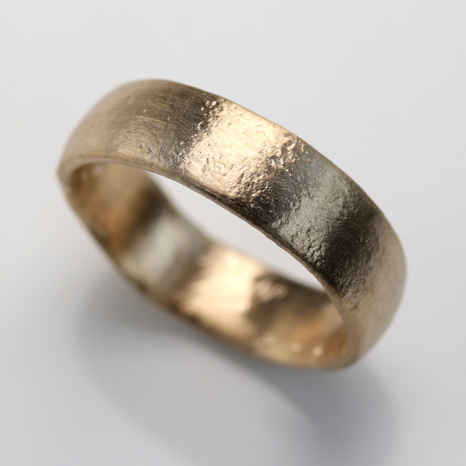 6mm Wide & Thick Ancient Textured Band •