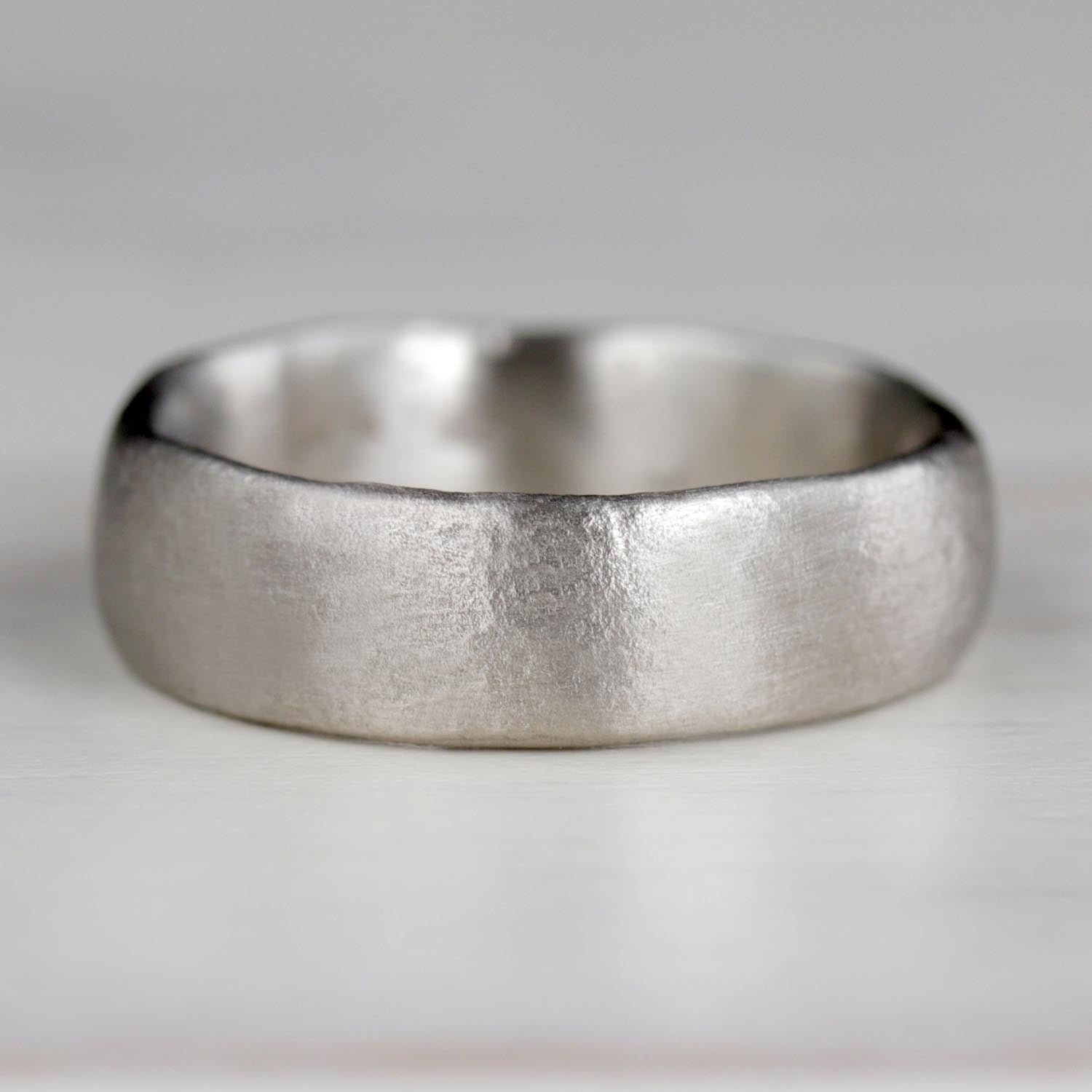 6mm Wide & Thick Ancient Textured Band •