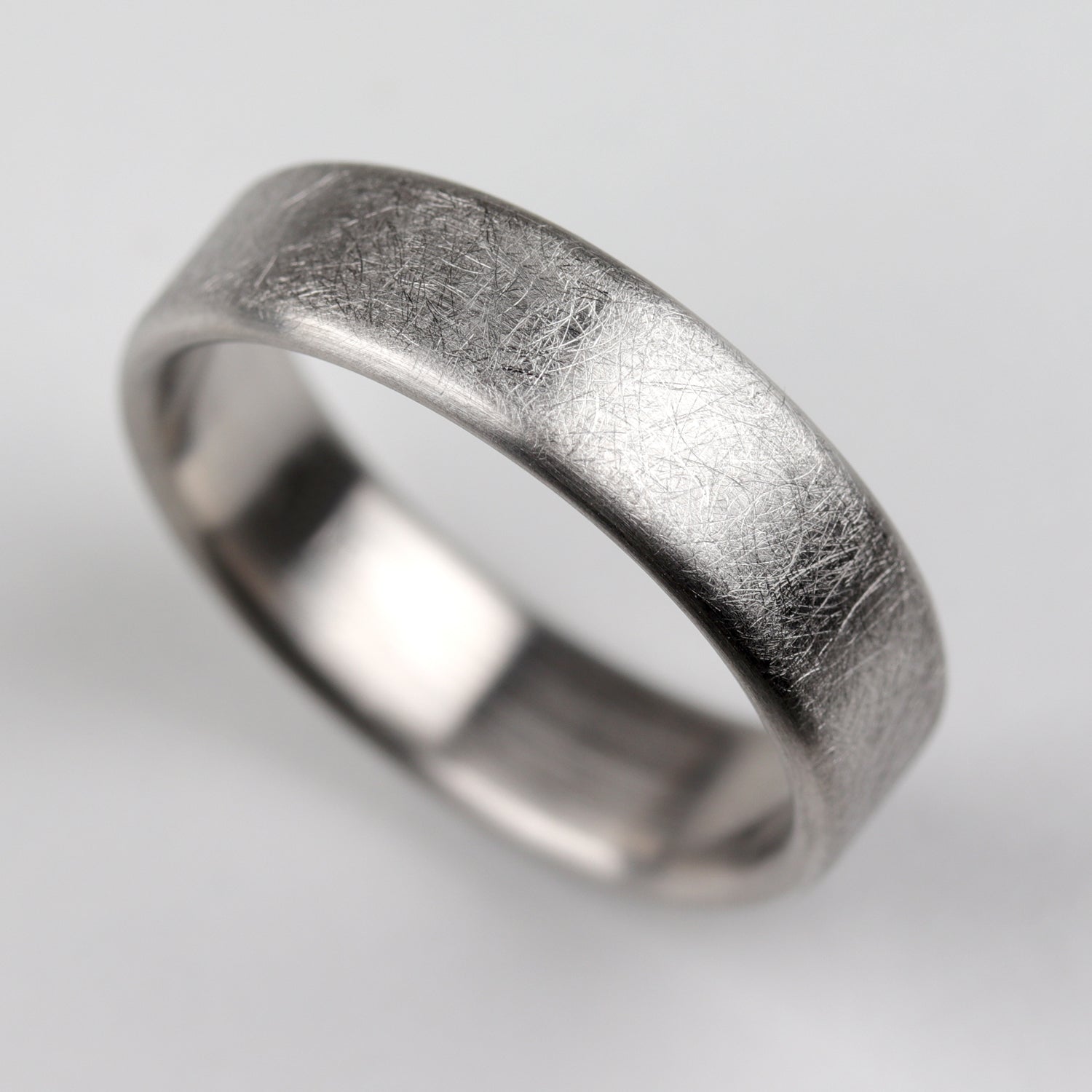 Wide Europa Moon Texture Edgeless Flat Band