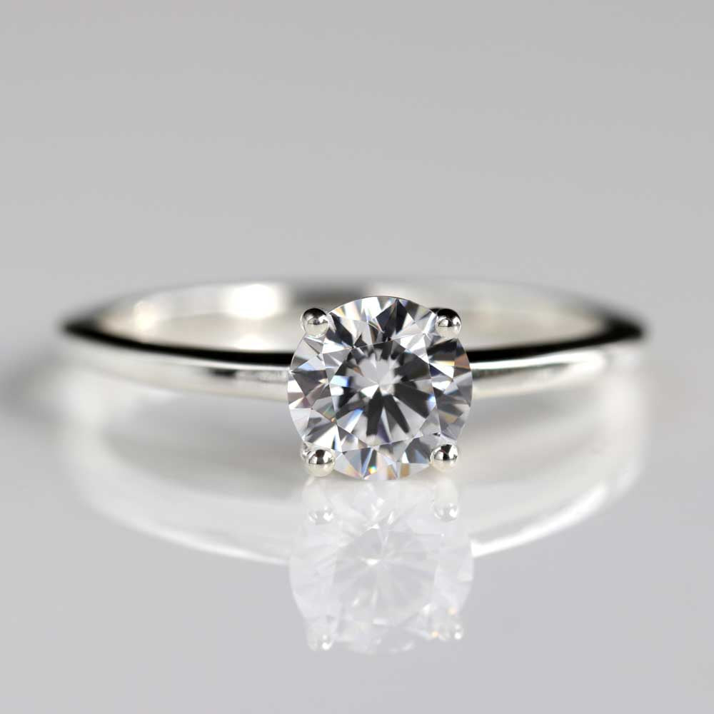 Round Brilliant Basket Solitaire Engagement Ring