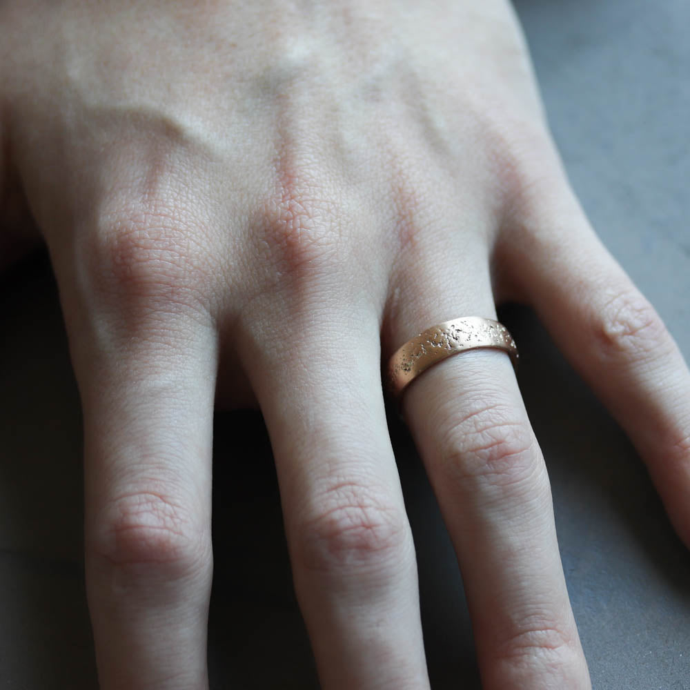 Wide Concrete Wedding Band •