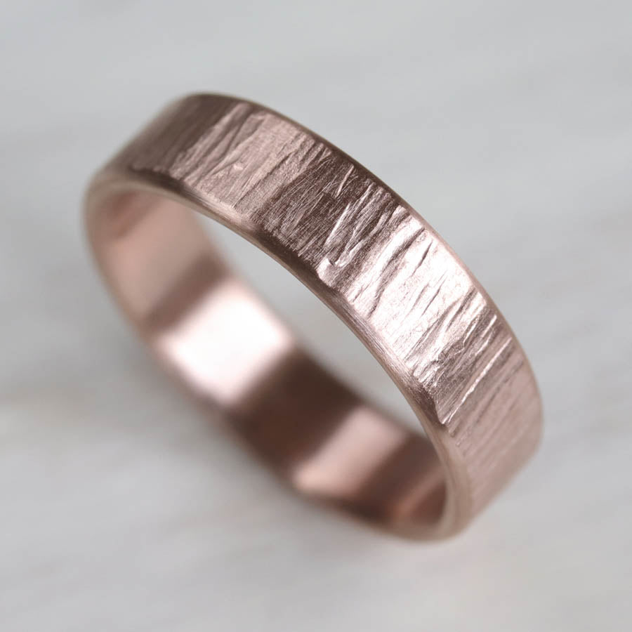 Men's Edgeless Wood Textured Band <7.5, Men's Wedding Bands - Aide-mémoire Jewelry