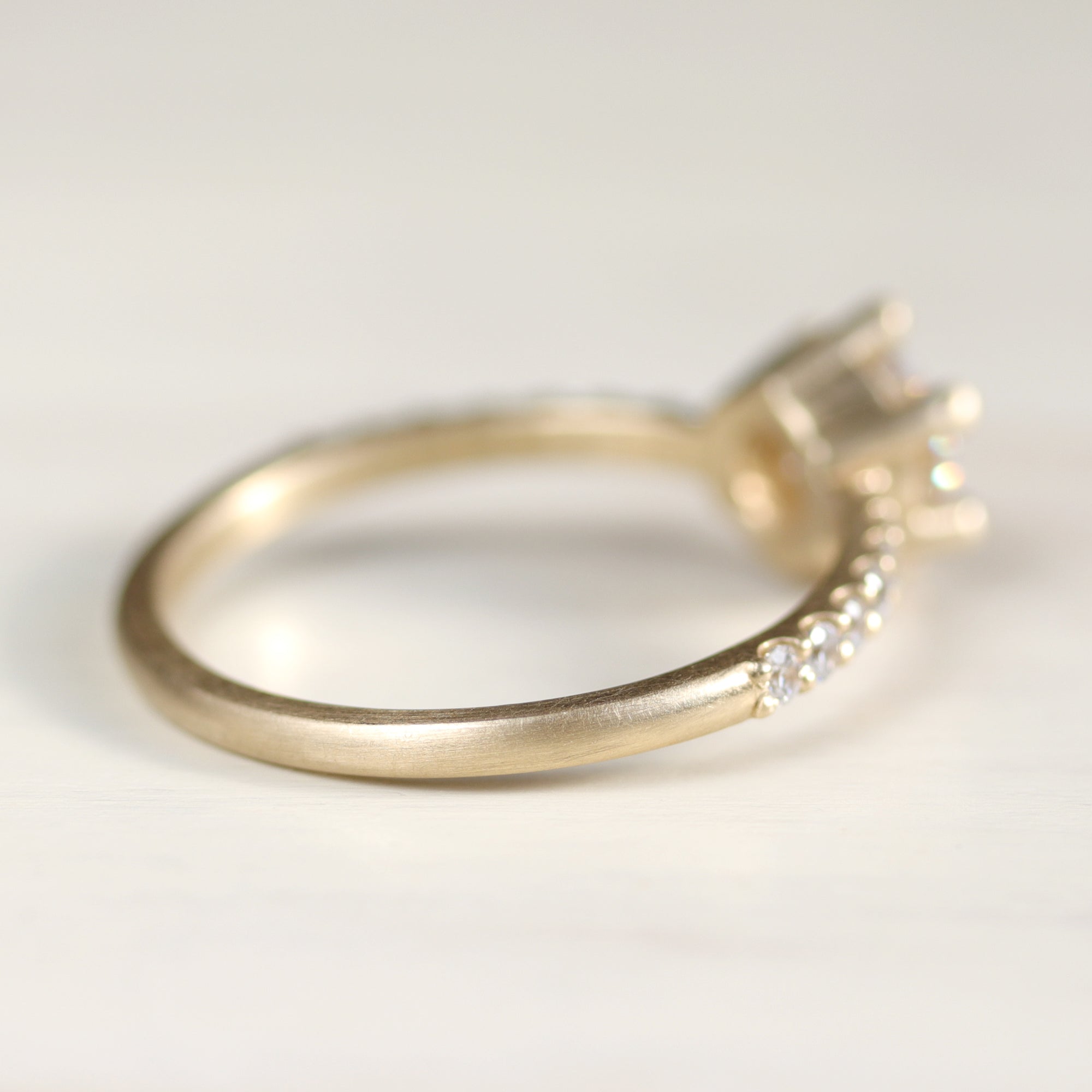 Low Base Six-Prong Pave Solitaire