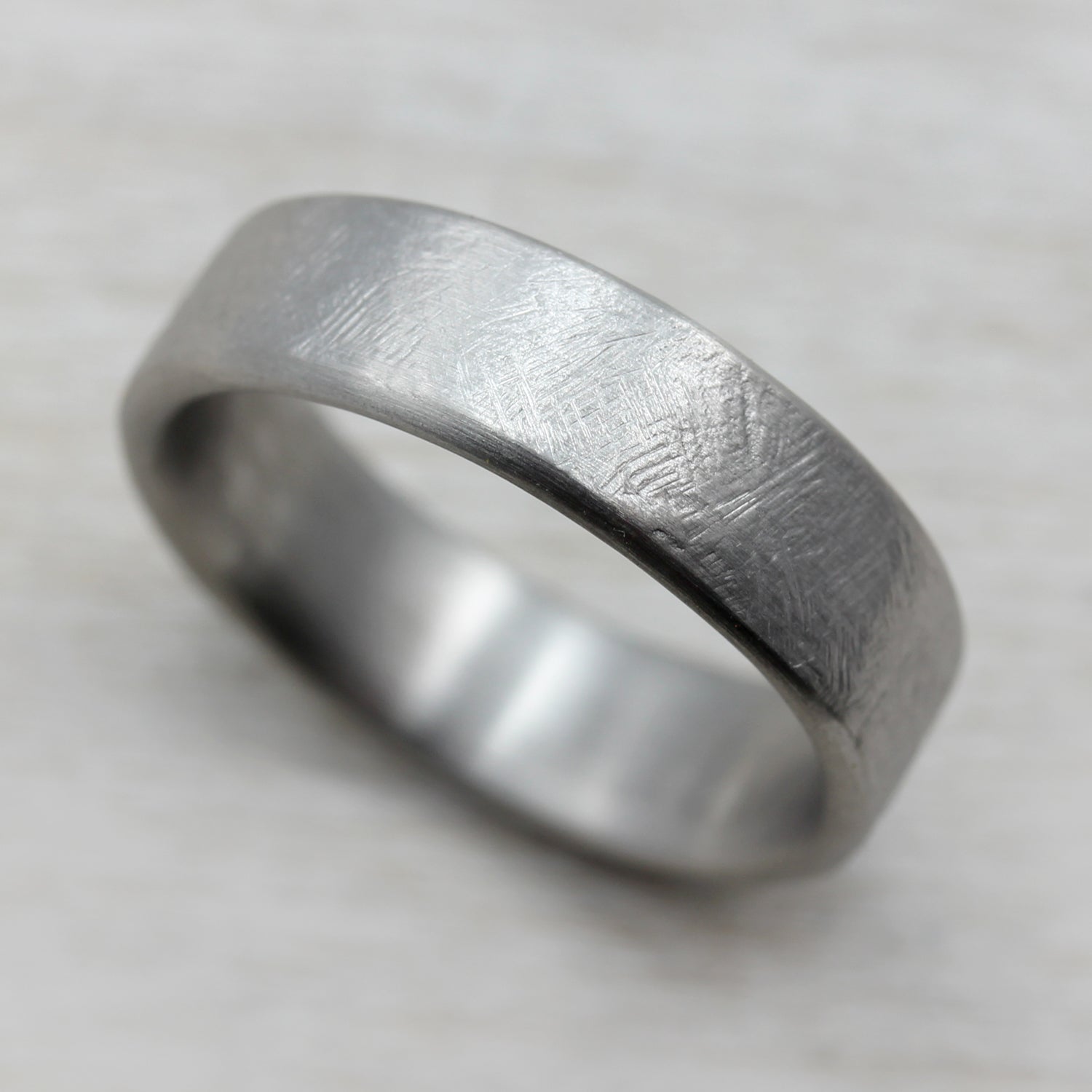 Wide Rustic Hand-carved Edgeless Band