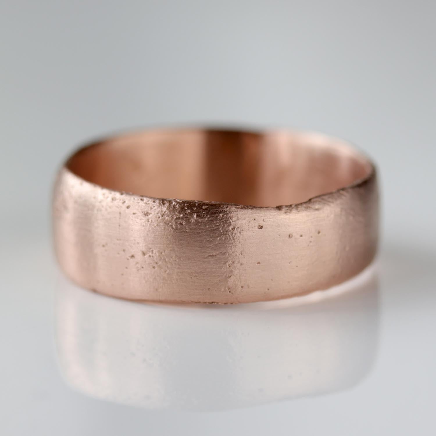 7mm Ancient Rustic Textured Band •