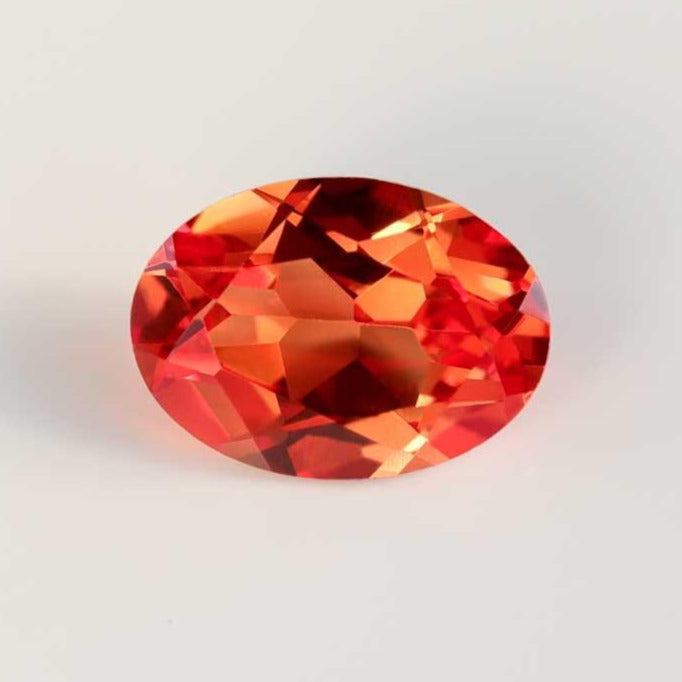 7x5mm Oval Lab-grown Padparadscha Sapphire - 113875