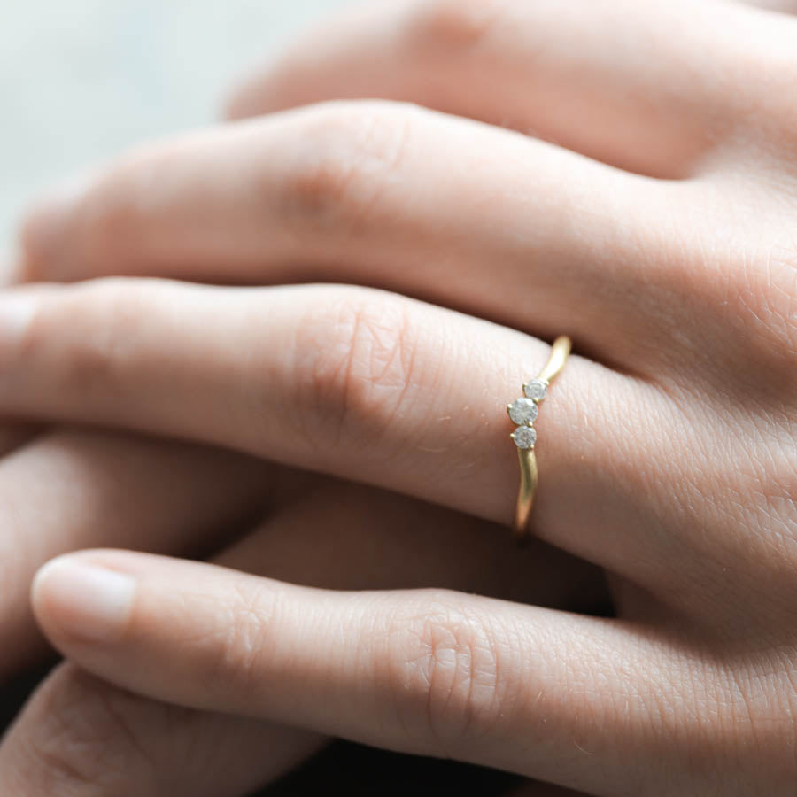 Diamond Contour Band, Women's Wedding Band - Aide-mémoire Jewelry