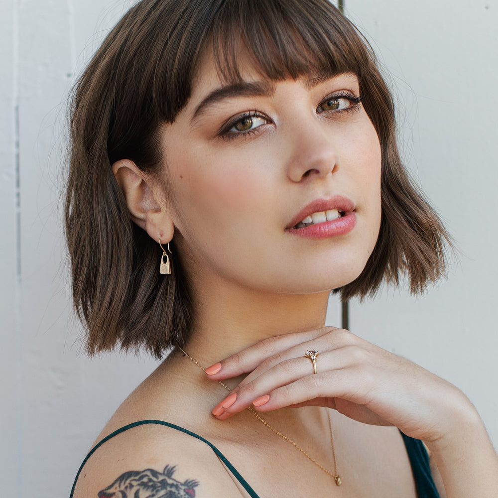 Small Padlock Dangle Earrings, Earrings - Aide-mémoire Jewelry