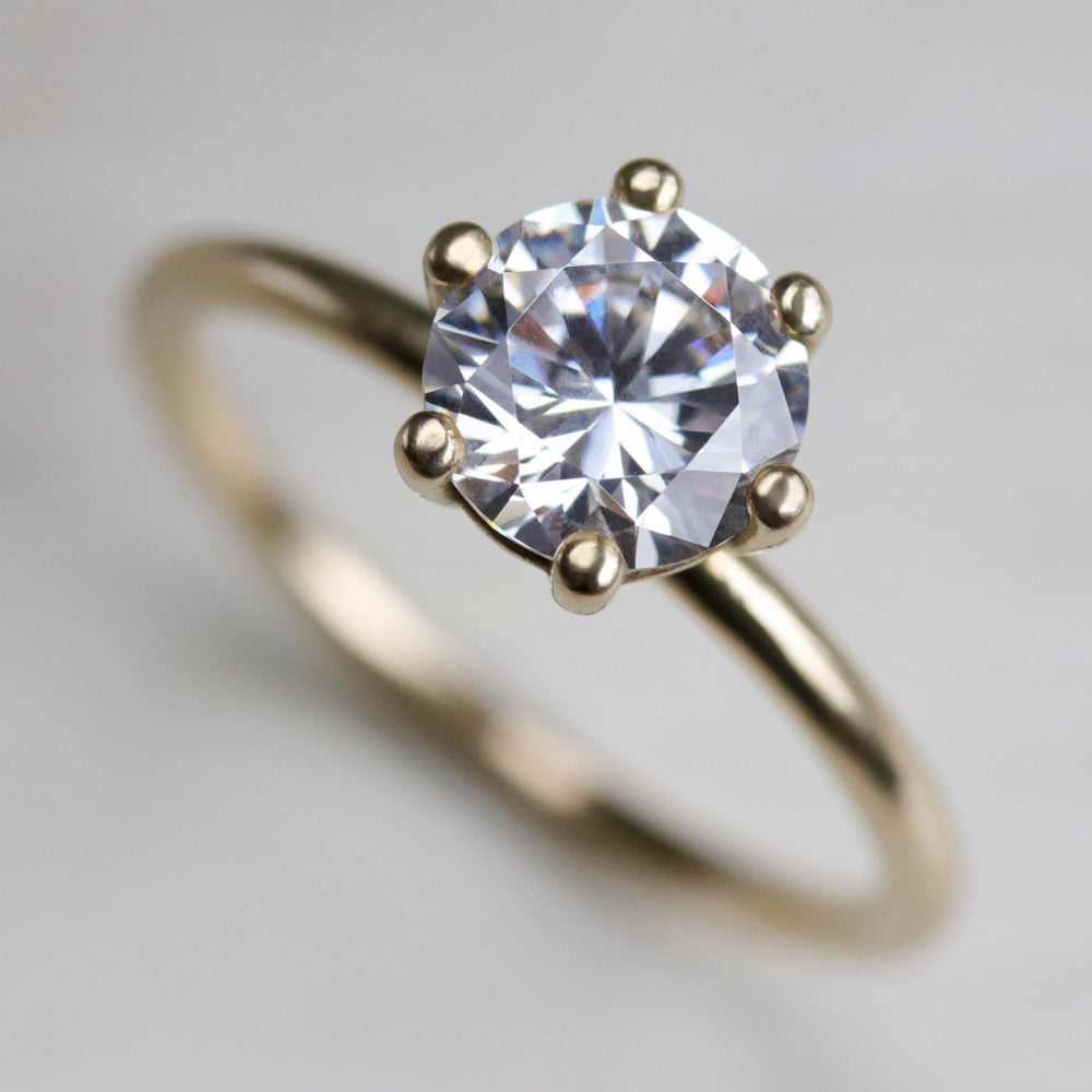Six-Prong Basket Solitaire Ring Eco-friendly Ethical