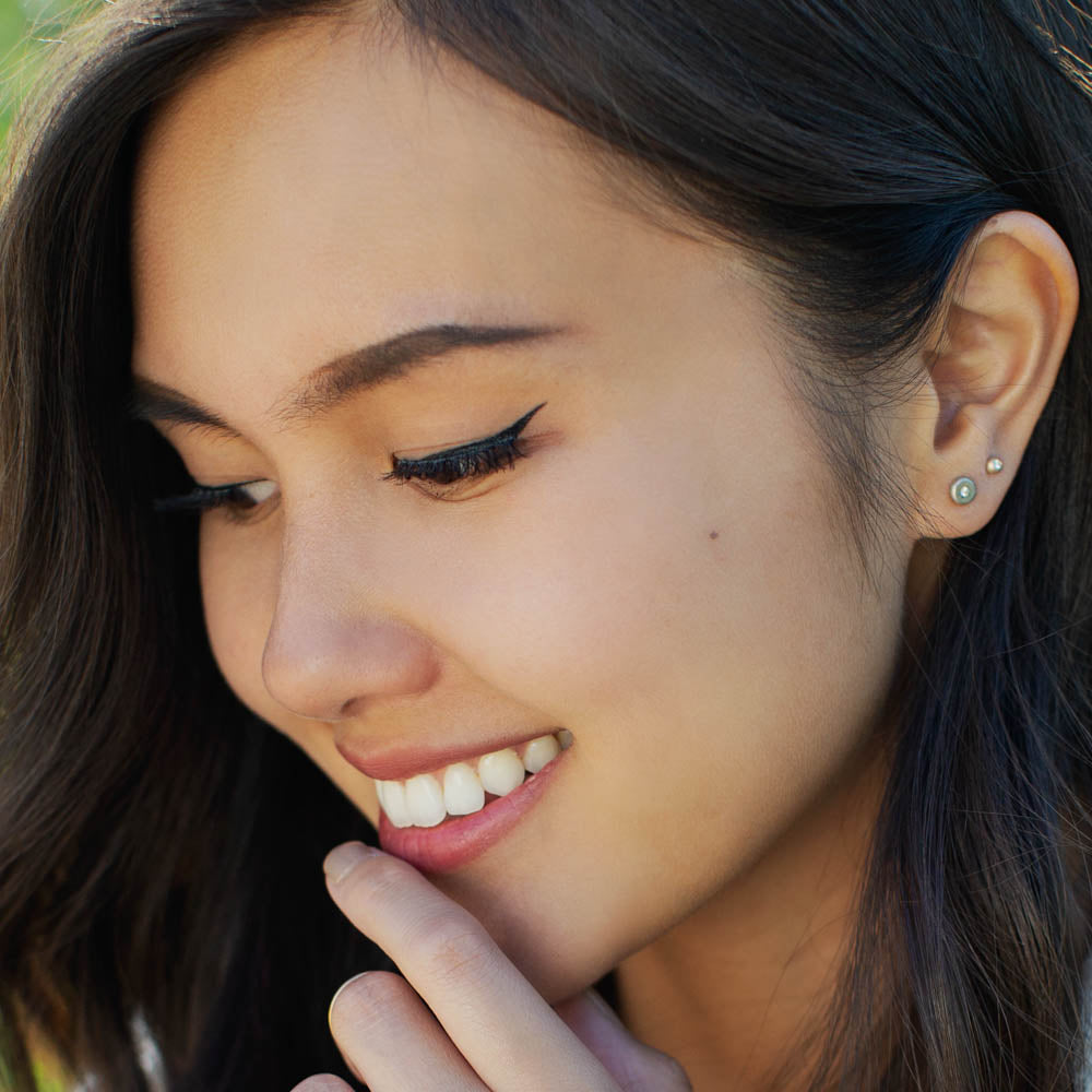 Small Pebble Stud Earrings