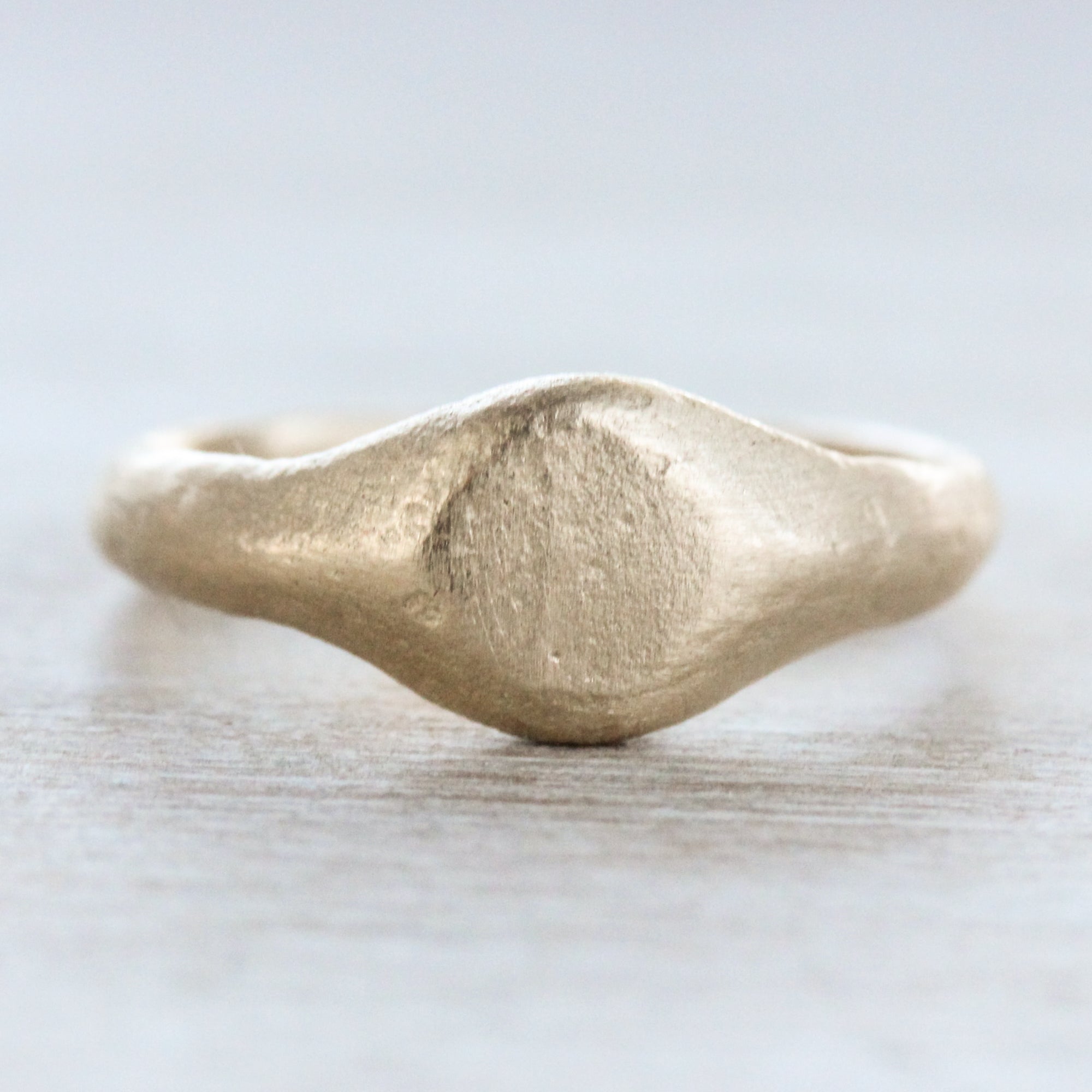 Small Ancient Texture Signet Ring •