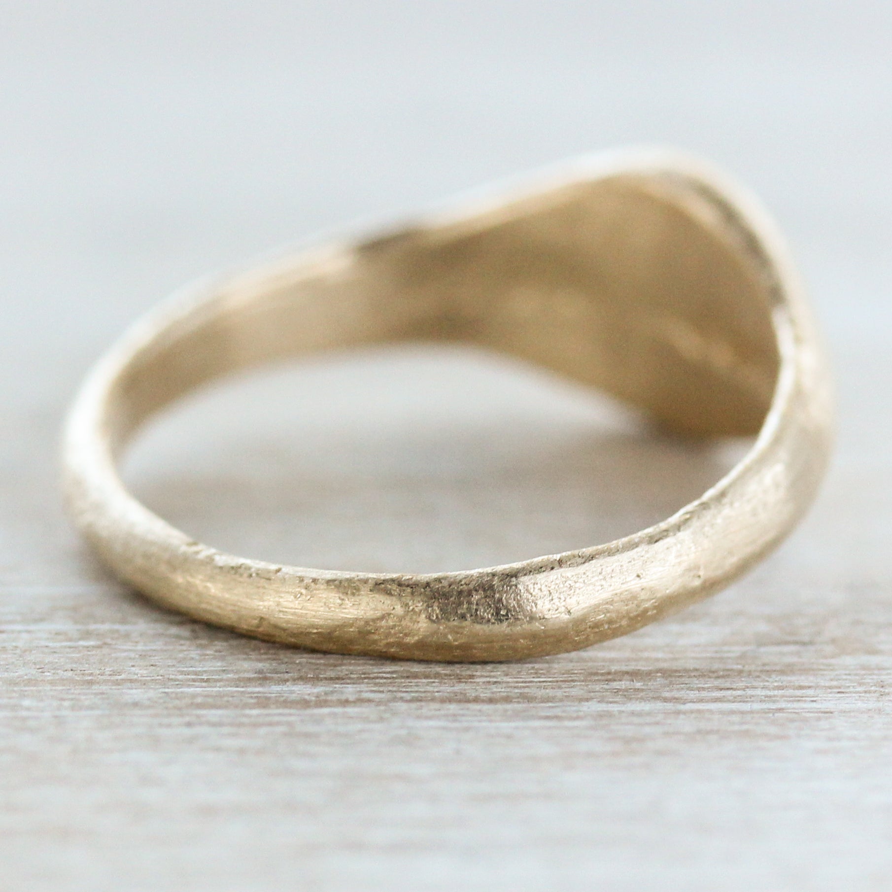 Small Ancient Texture Signet Ring •