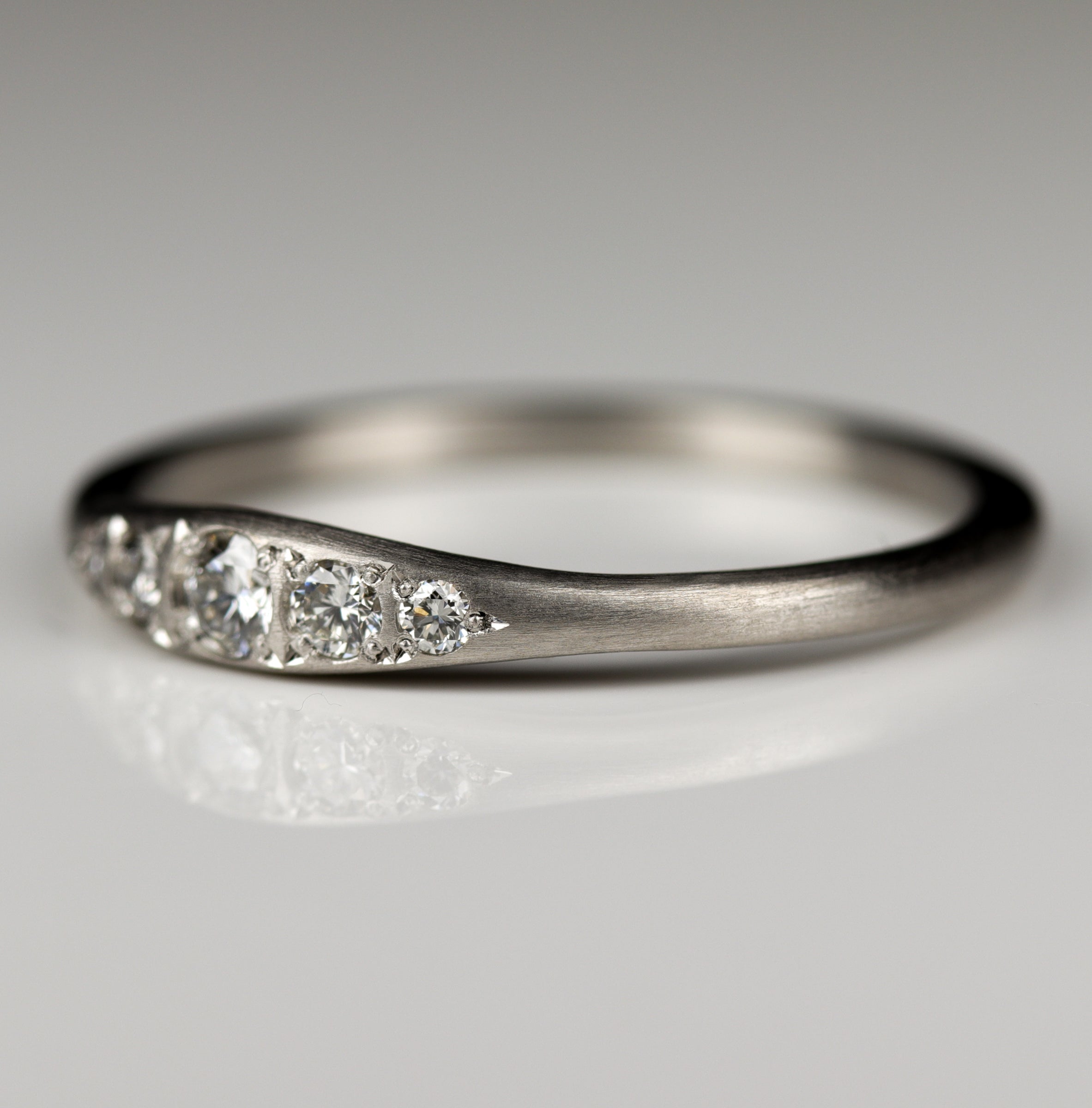 Bead-set Five Stone Ring