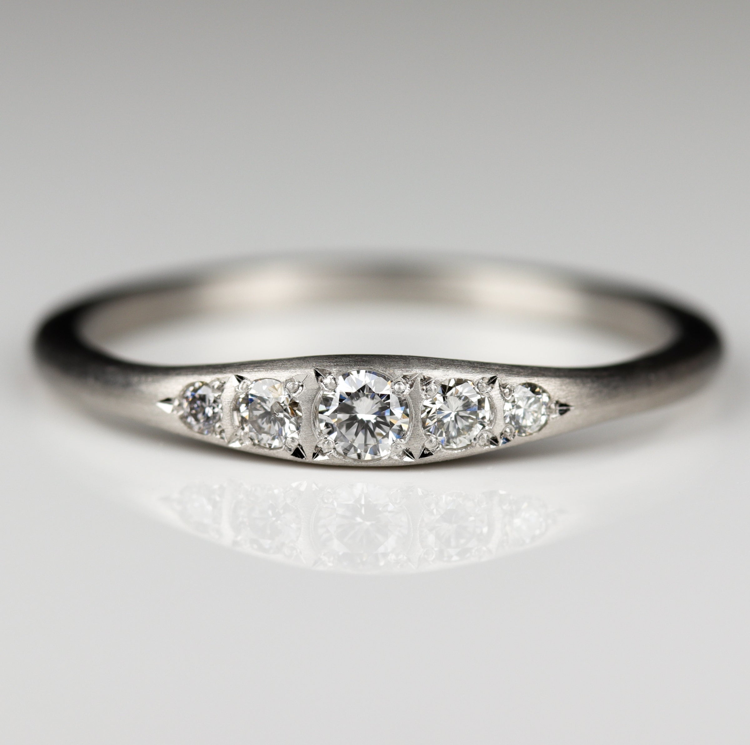 Bead-set Five Stone Ring