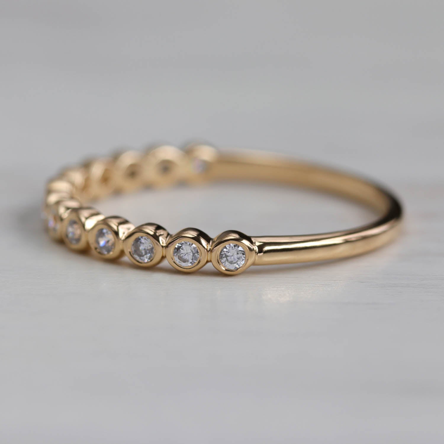 Bezel Set Half Eternity-Style Band - Ethical, Eco-friendly Jewelry