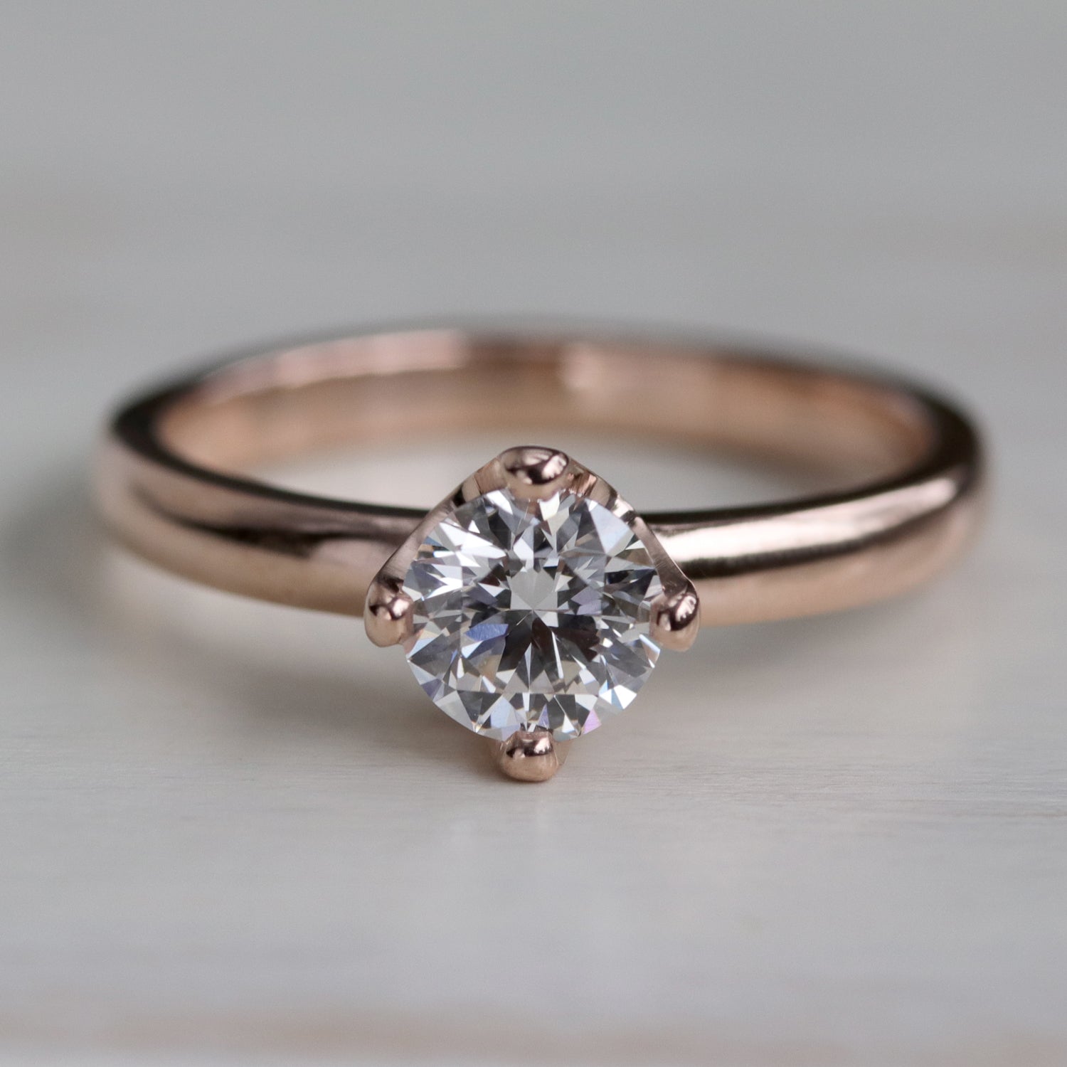 Compass Set Crown Solitaire Engagement Ring