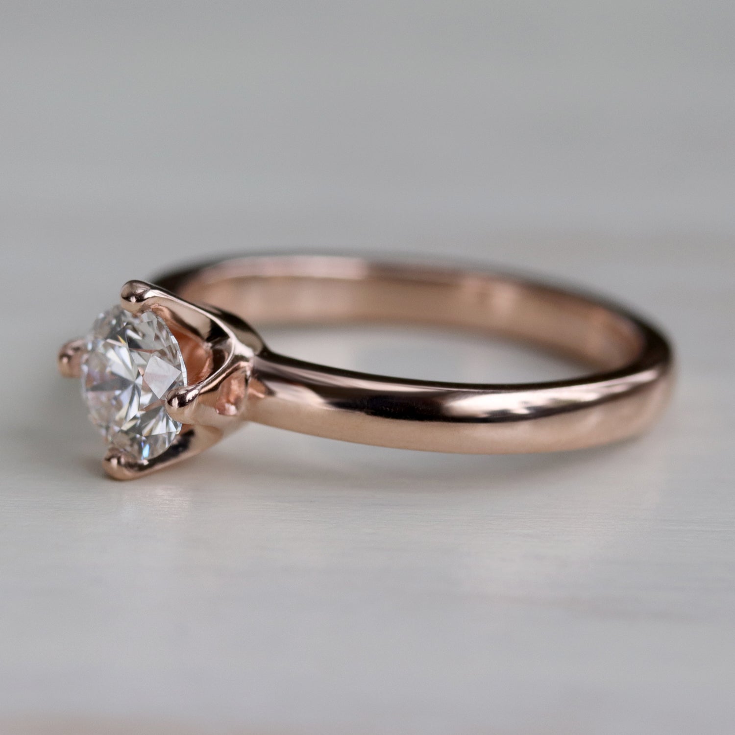 Compass Set Crown Solitaire Engagement Ring