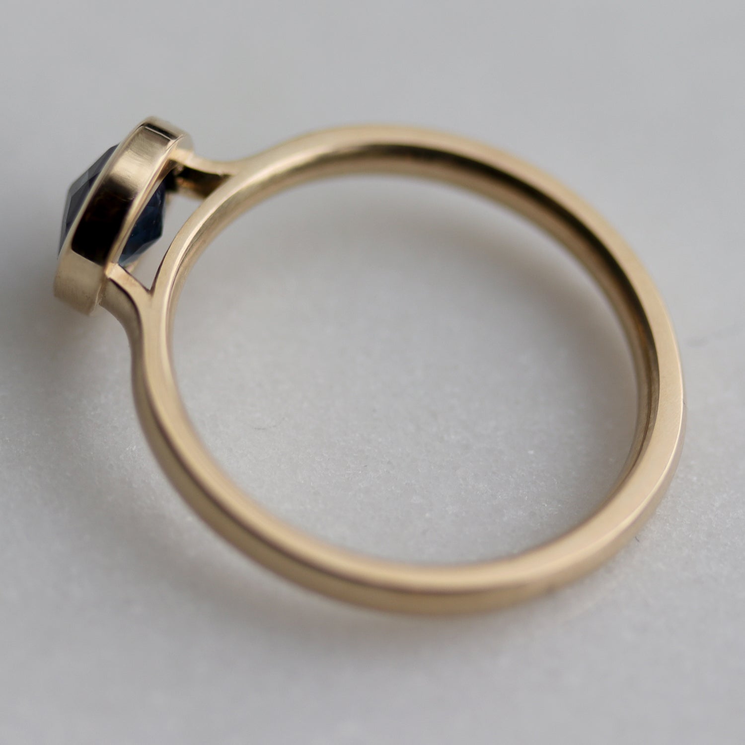 Custom Rose-Cut Sapphire Solitaire