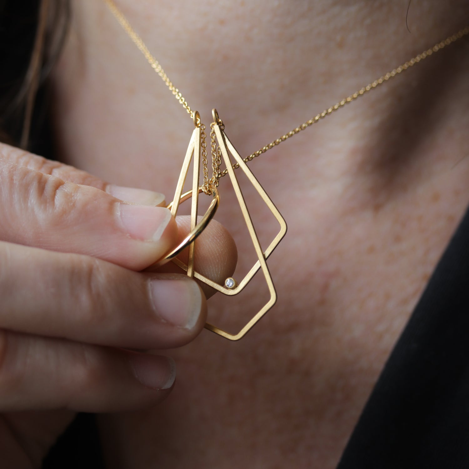 Diamond Double Deco Magic Ring Holder Necklace®