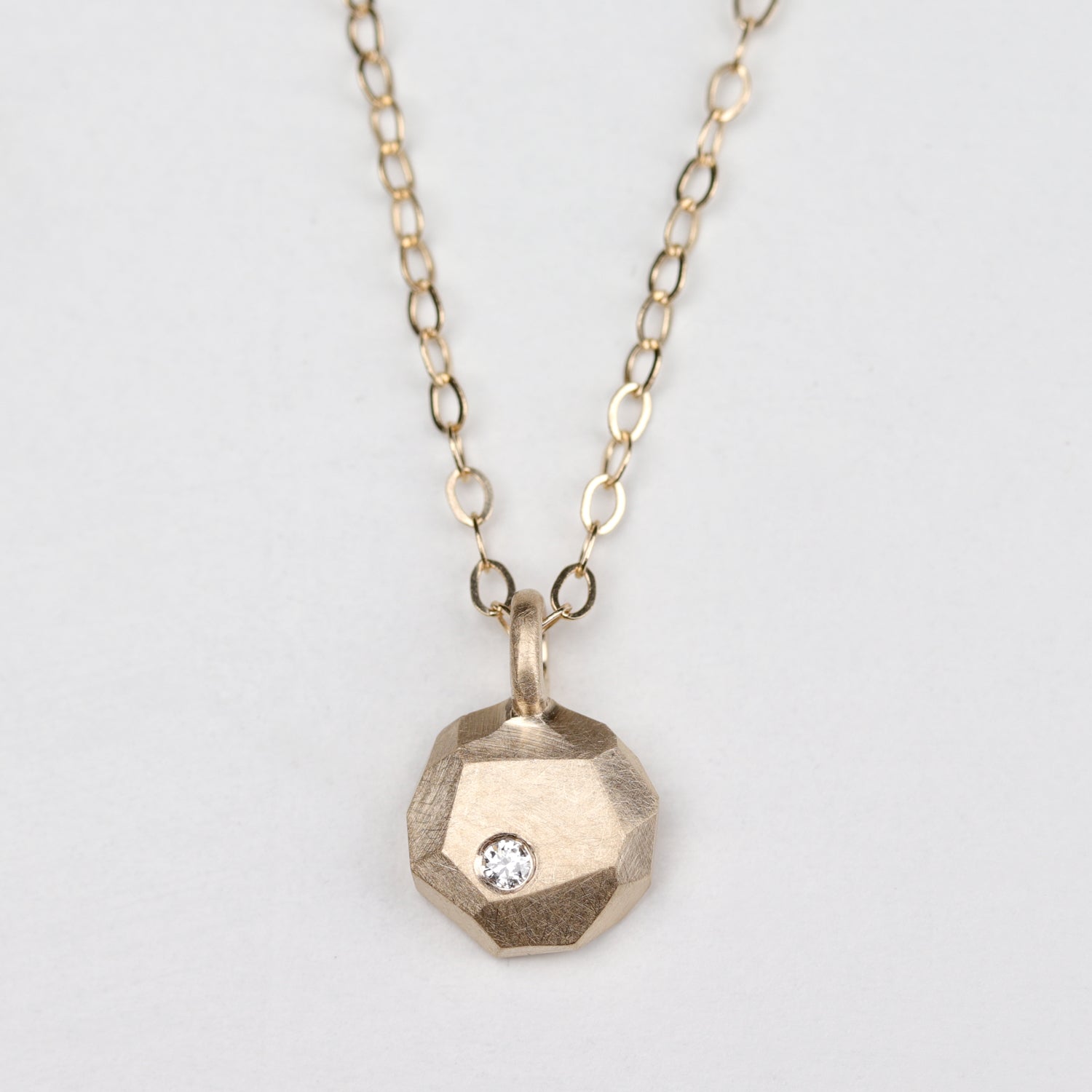 Diamond Round Faceted Pendant