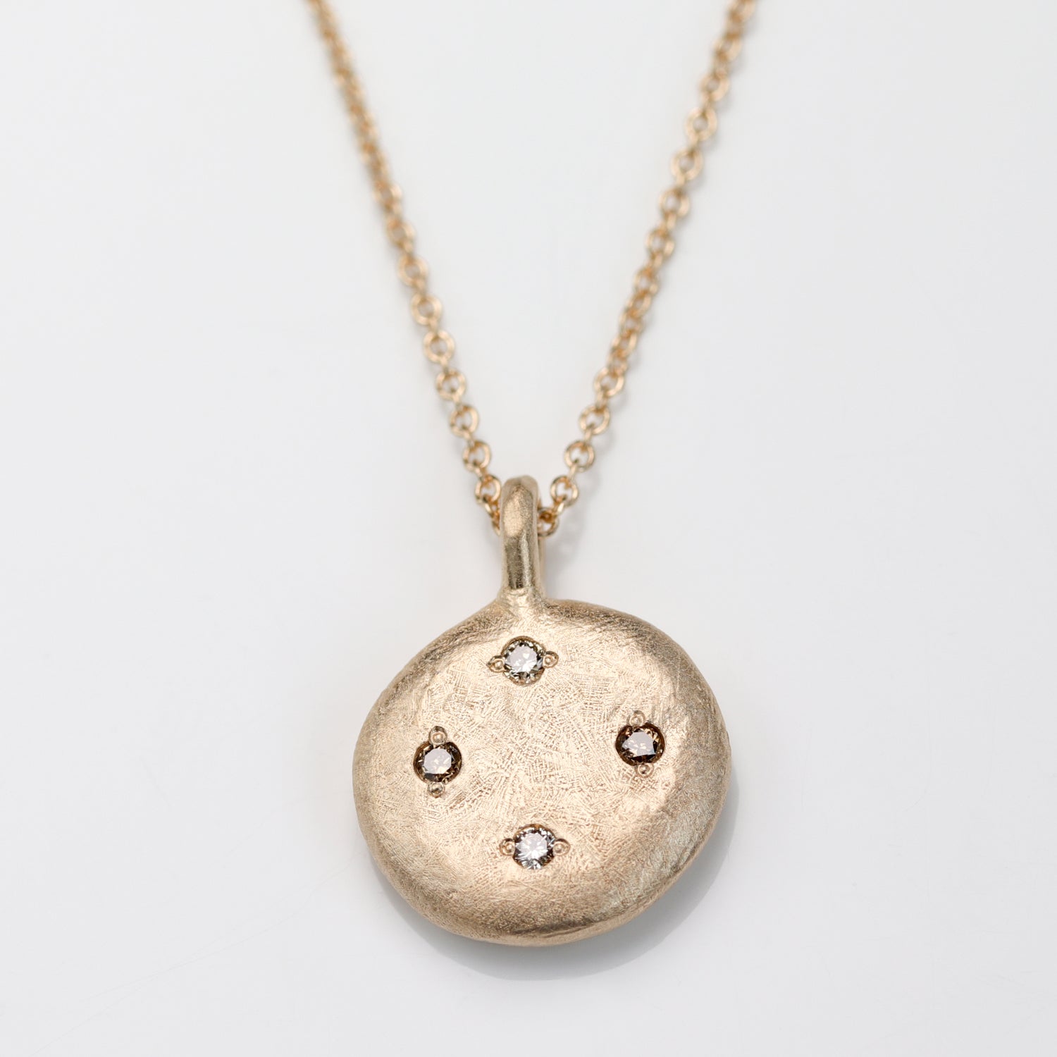 Diamond Scatter Ancient Coin Pendant with Champagne Diamonds