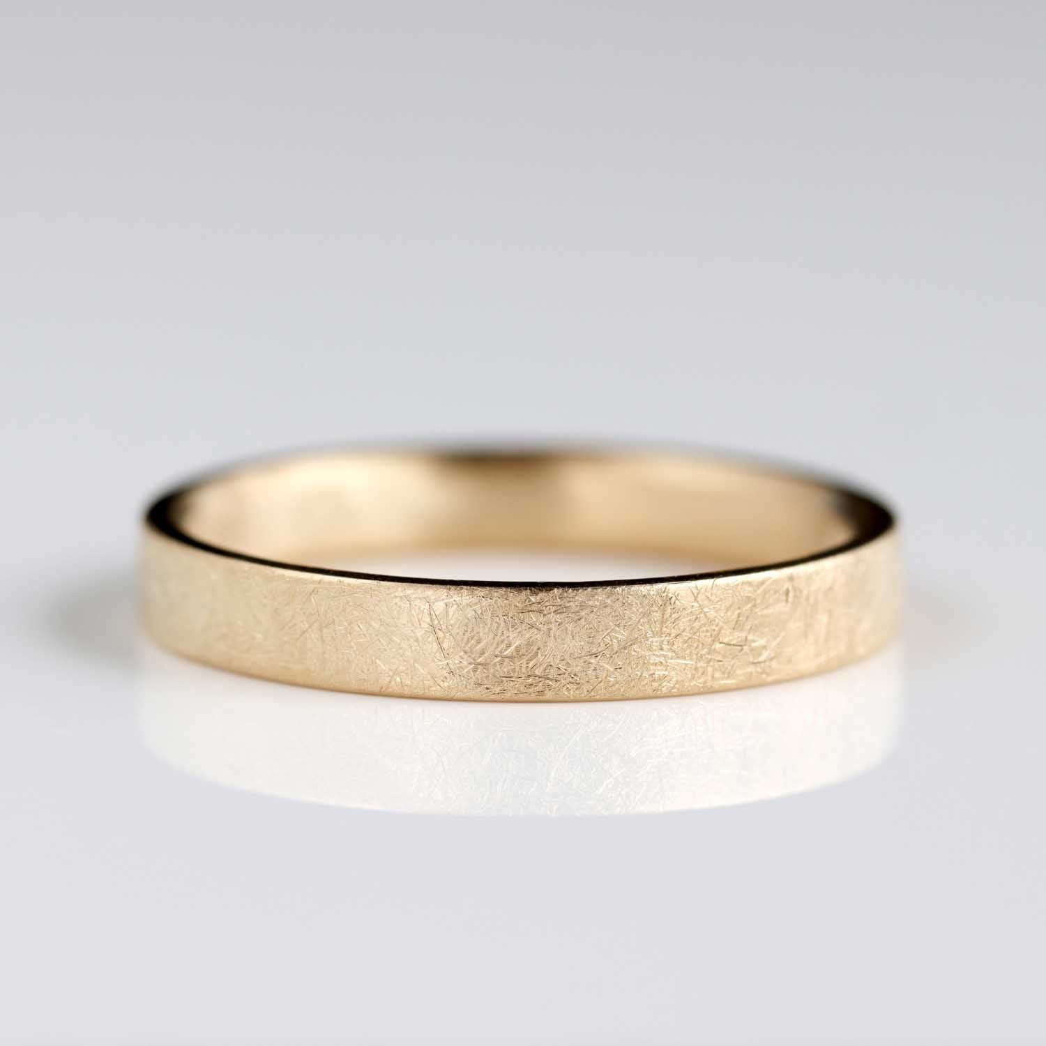 Europa Moon Texture Narrow & Comfort-fit Flat Band Ring