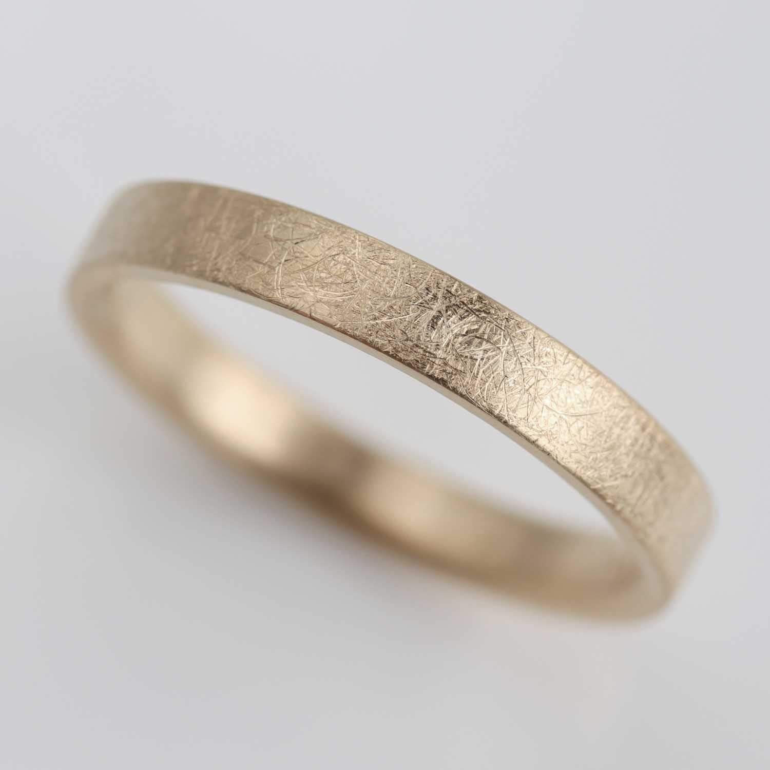Europa Moon Texture Narrow & Comfort-fit Flat Band Ring •