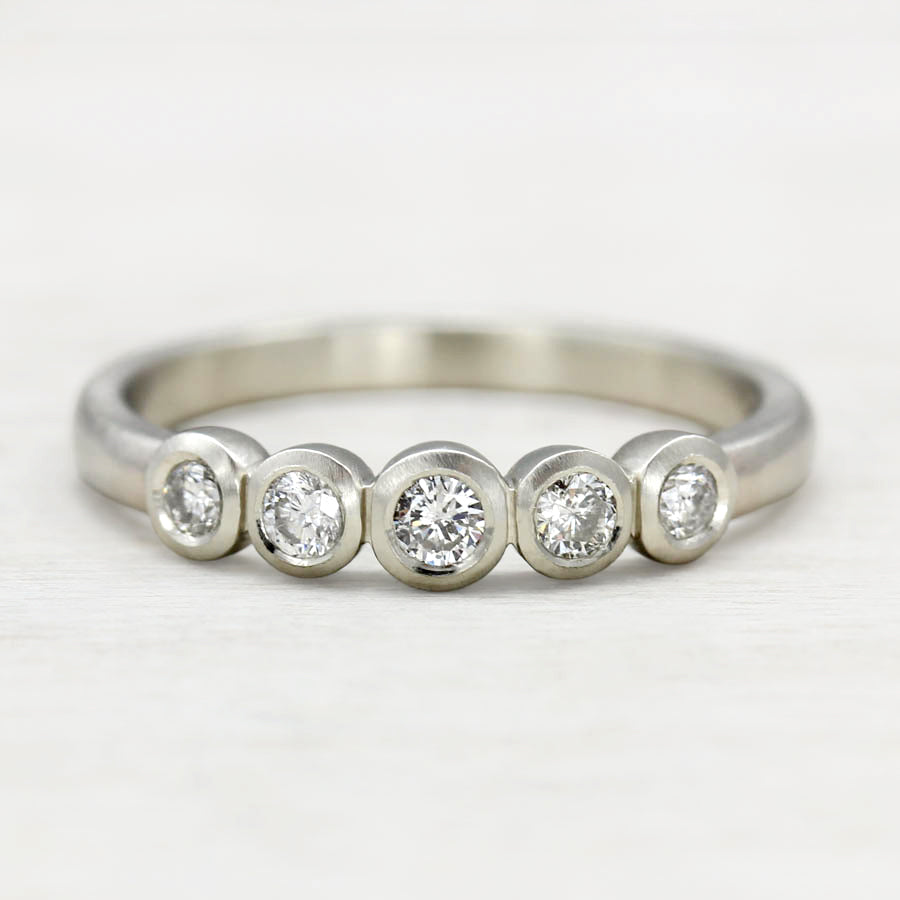 Custom Five Stone Ring, Engagement Ring - Aide-mémoire Jewelry