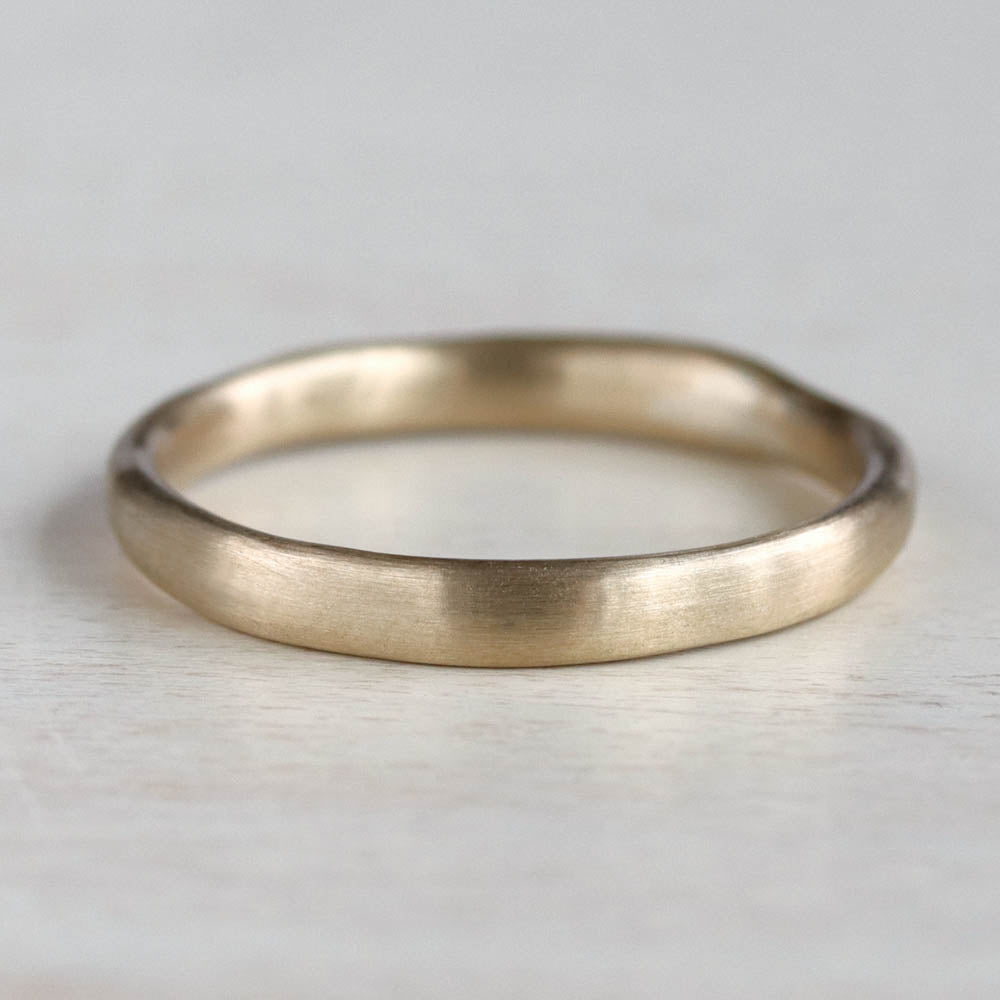 Flat Sculpted Stacking Ring >7.25, Wedding Band - Aide-mémoire Jewelry