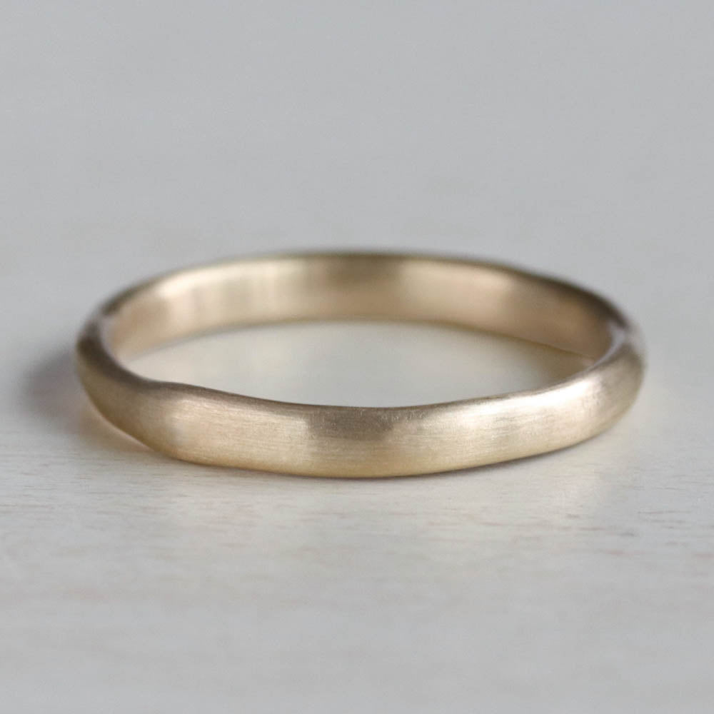 Flat Sculpted Stacking Ring >7.25, Wedding Band - Aide-mémoire Jewelry