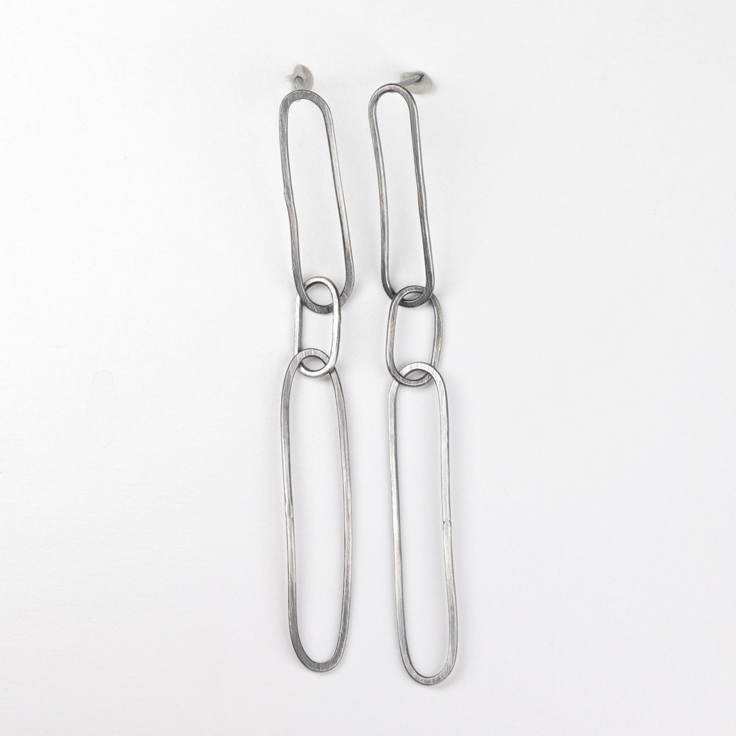 Hand-forged Paperclip Dangle Earrings