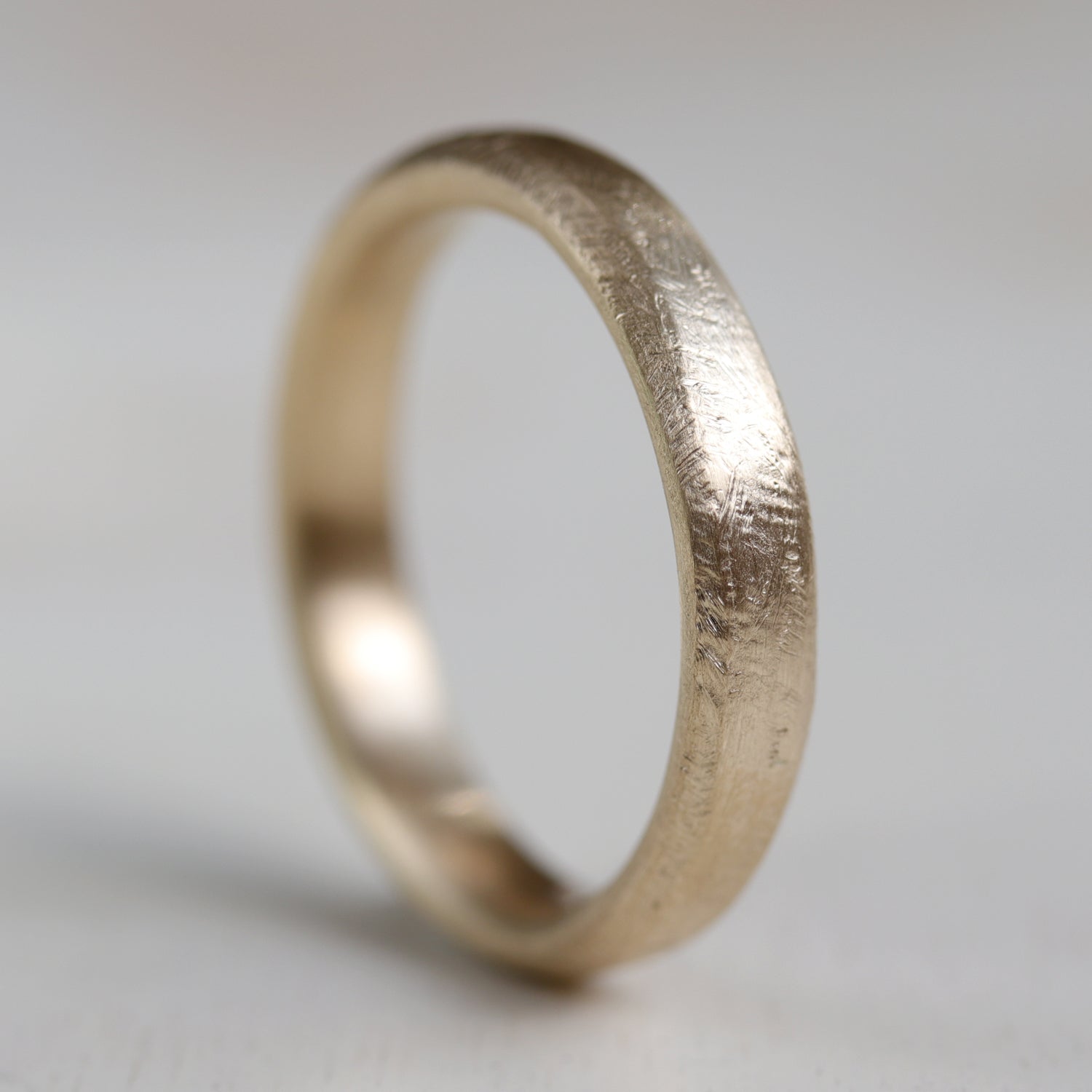. 4mm Hand-Hewn Band 10k Yellow Gold