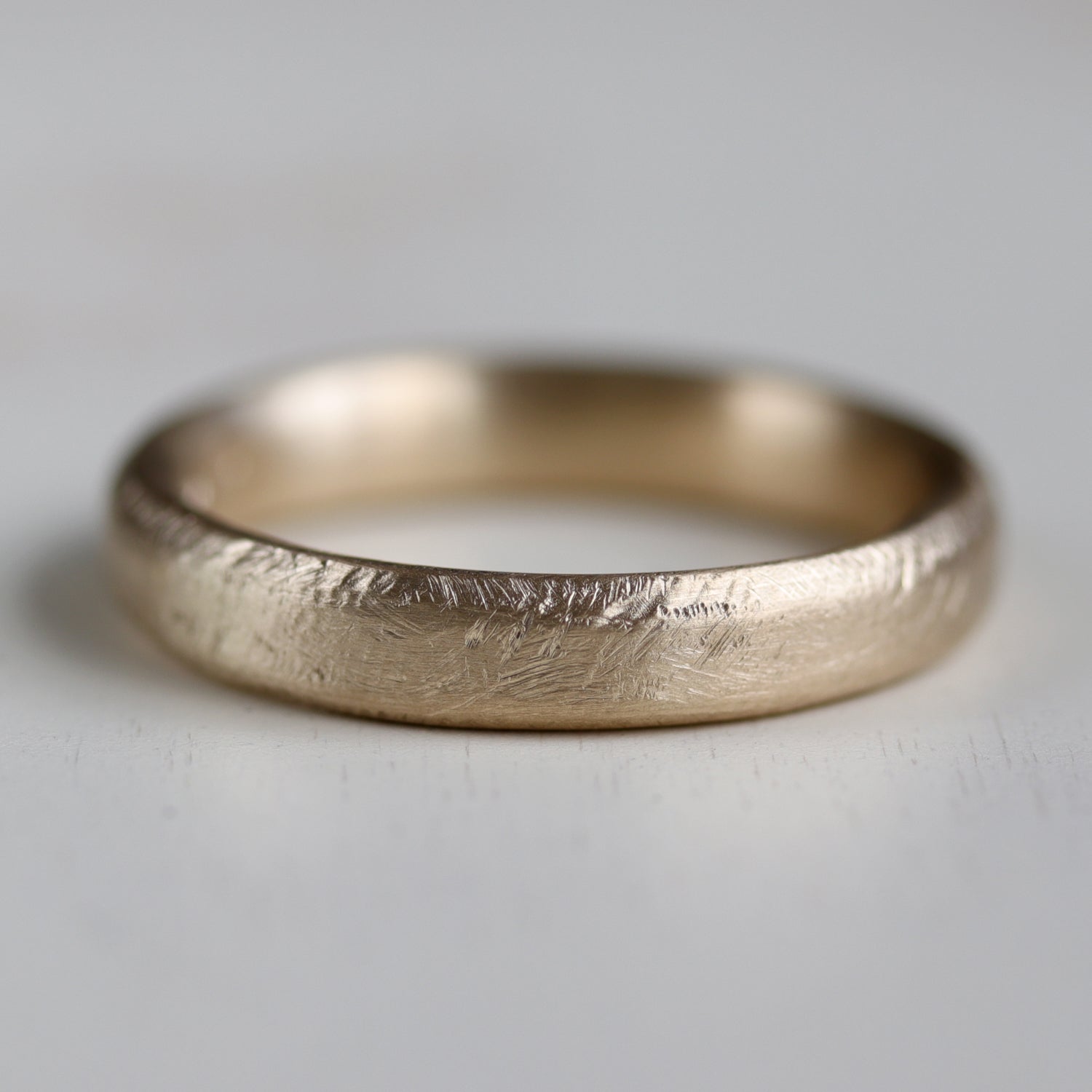. 4mm Hand-Hewn Band 10k Yellow Gold