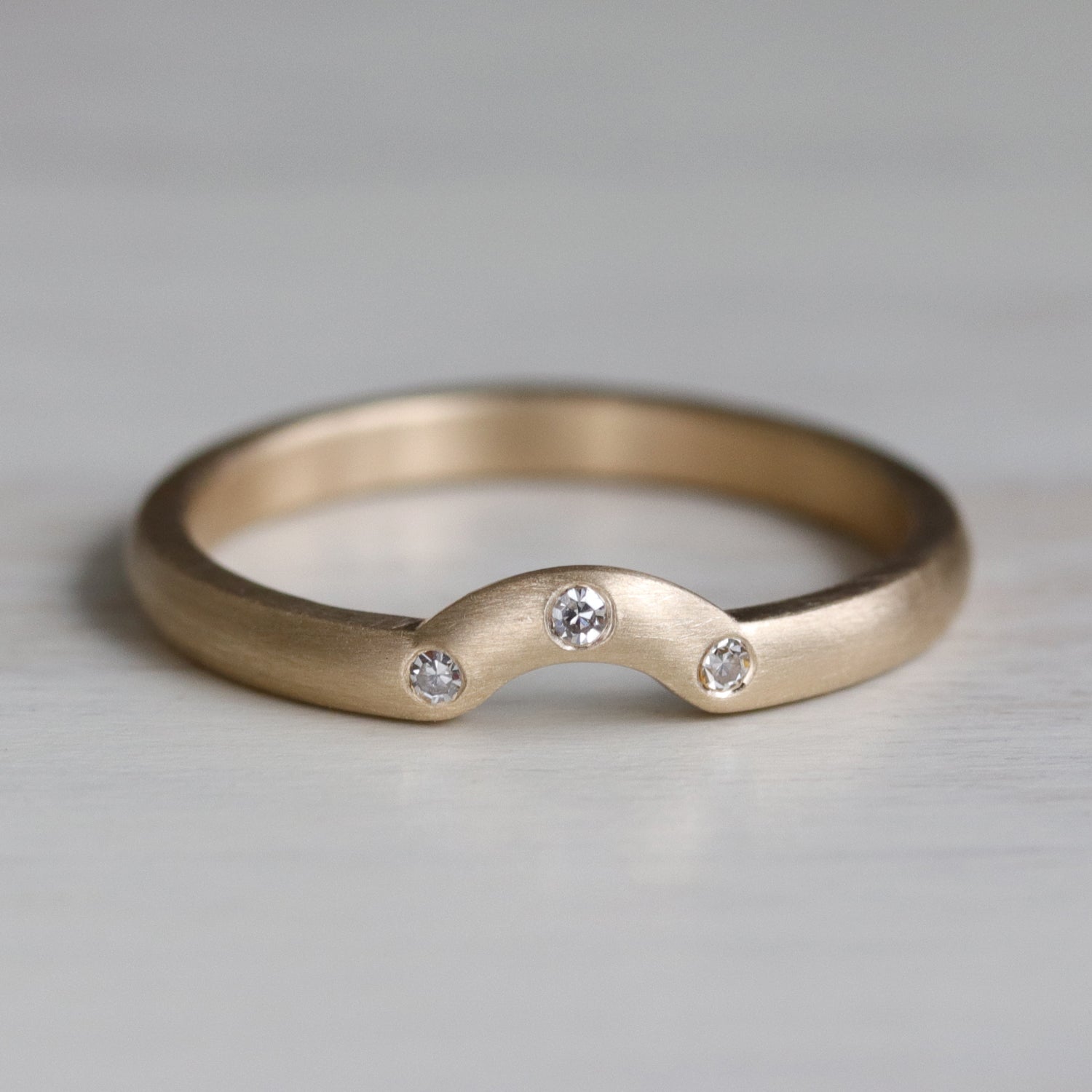 Three Stone Half-circle Contour Band