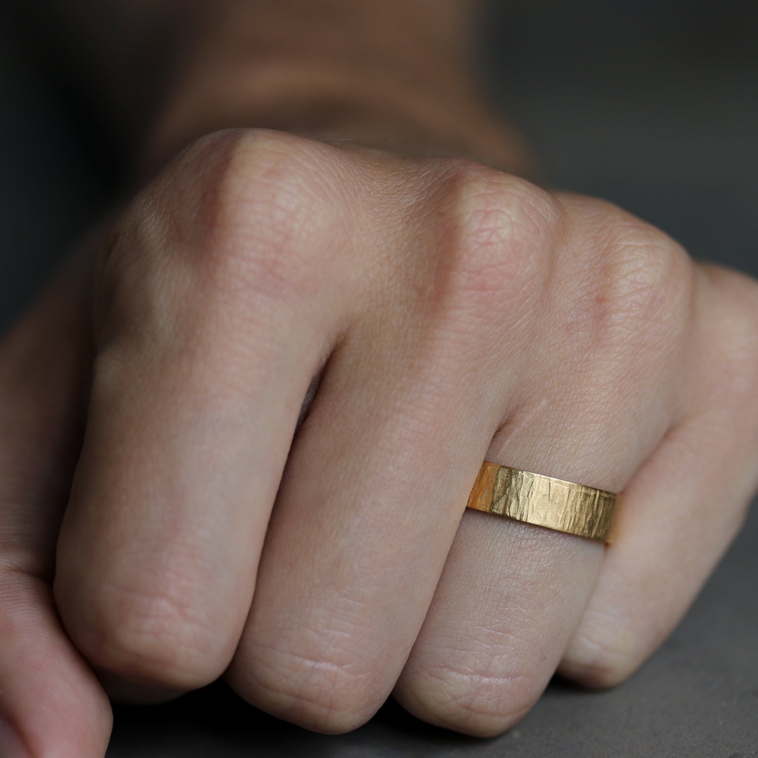 Wide Wood Textured Band