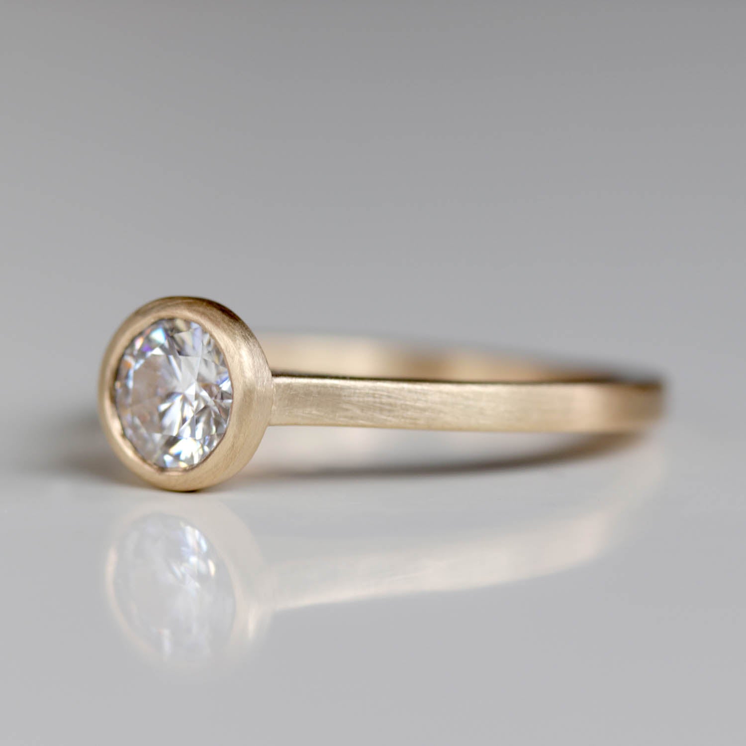 5mm Square Band Open Bezel Solitaire