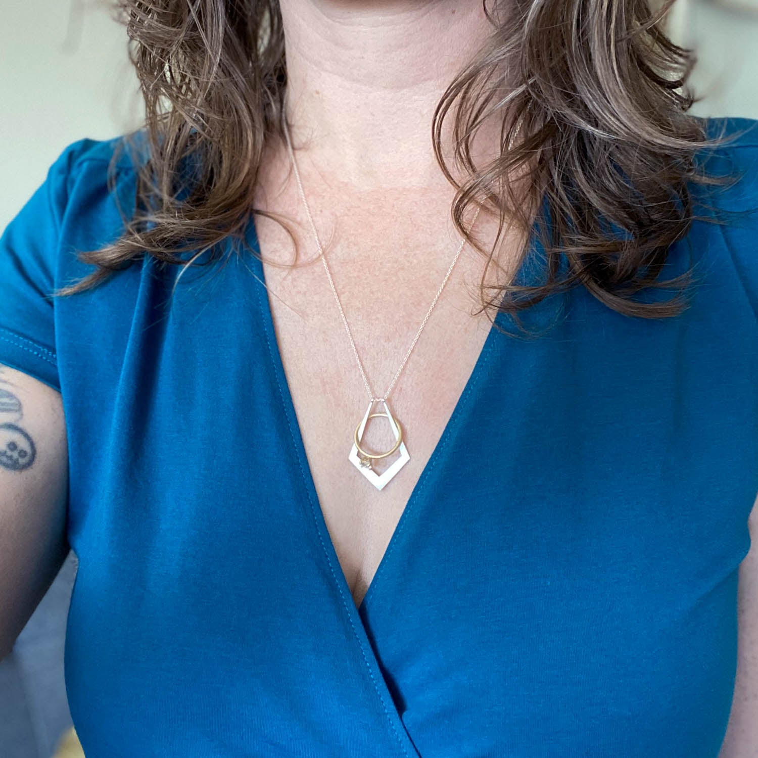 Oblique Magic Ring Holder Necklace