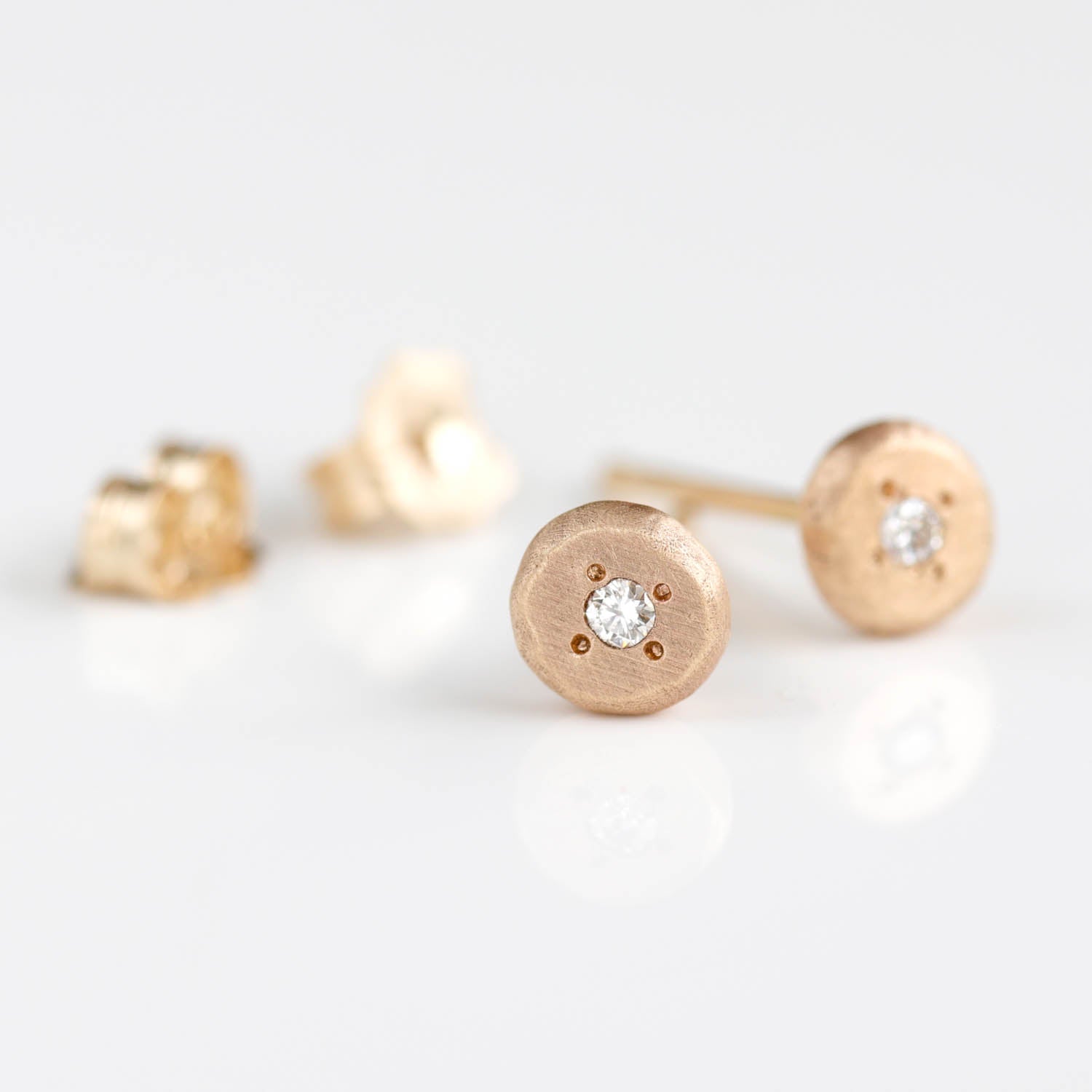 Pin-set Small Pebble Stud Earrings