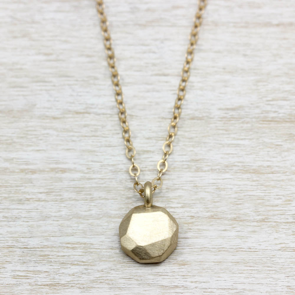 Round Faceted Pendant, Necklace - Aide-mémoire Jewelry