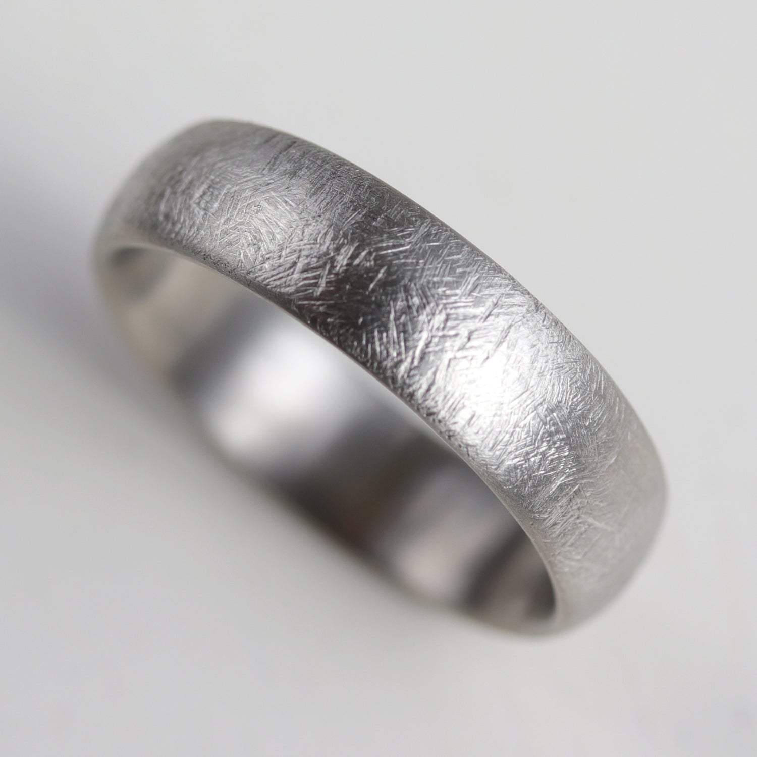 Rustic Texture Wide & Comfort-fit Classic Band Ring •